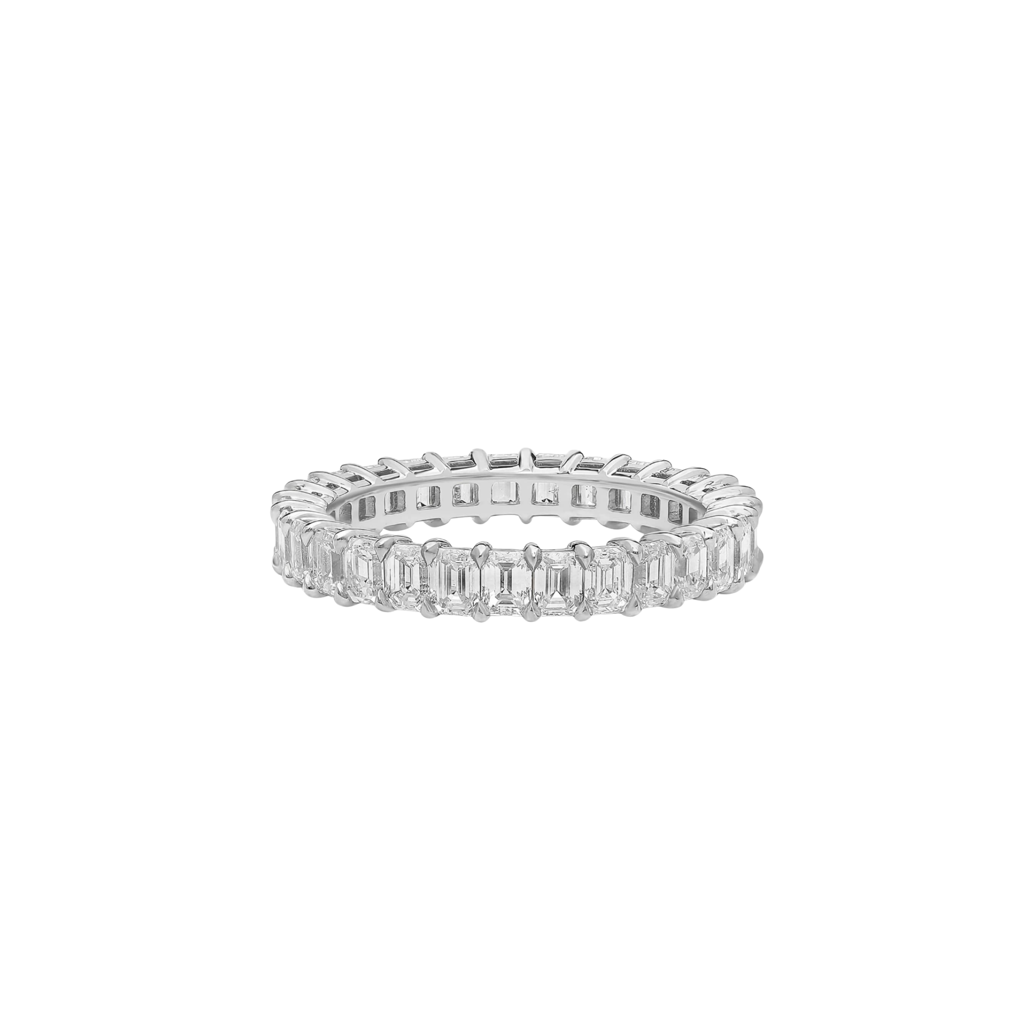 Vaura Emerald Cut Eternity Band 18K White Gold