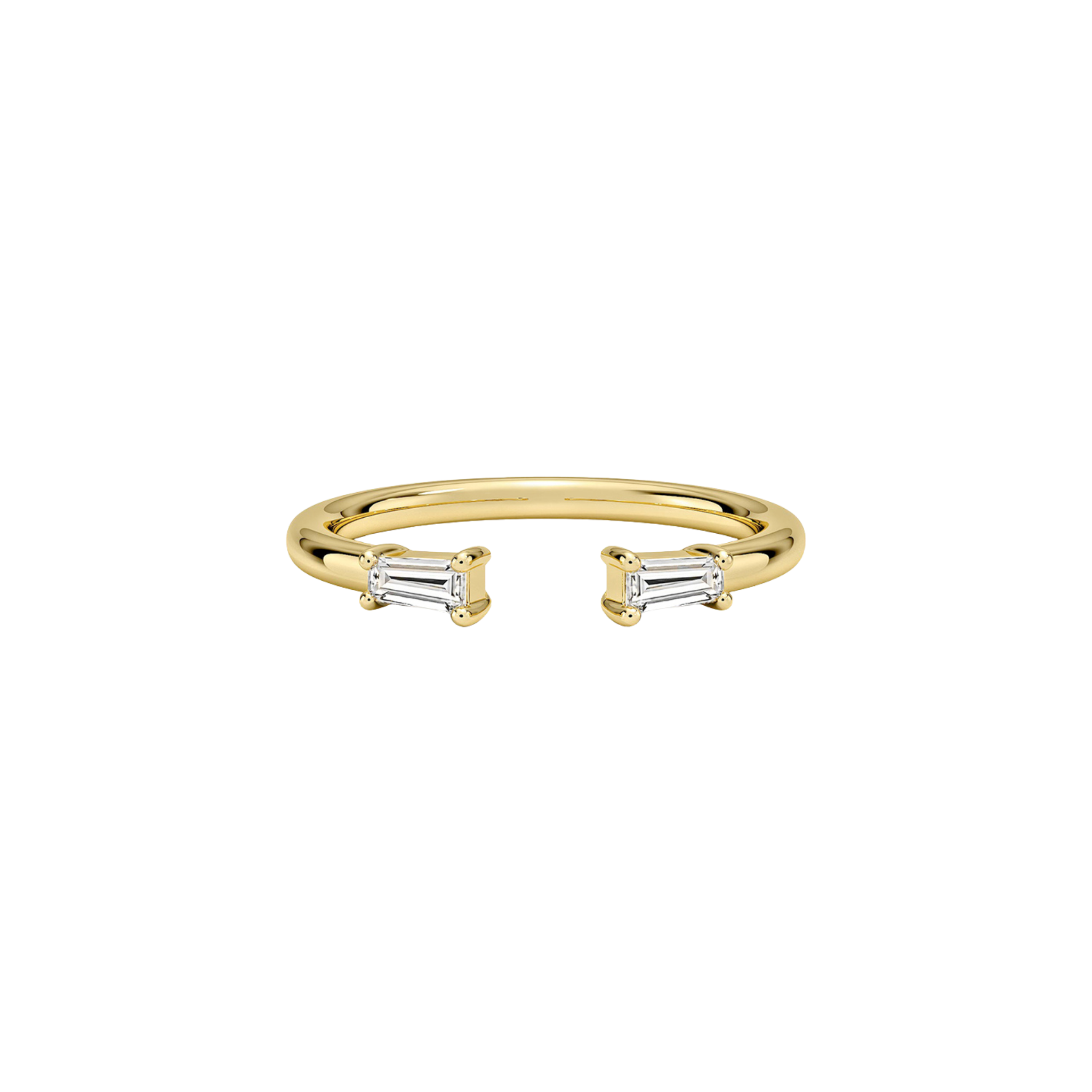 Saelen Open Tapered Baguette Ring 18K White Gold