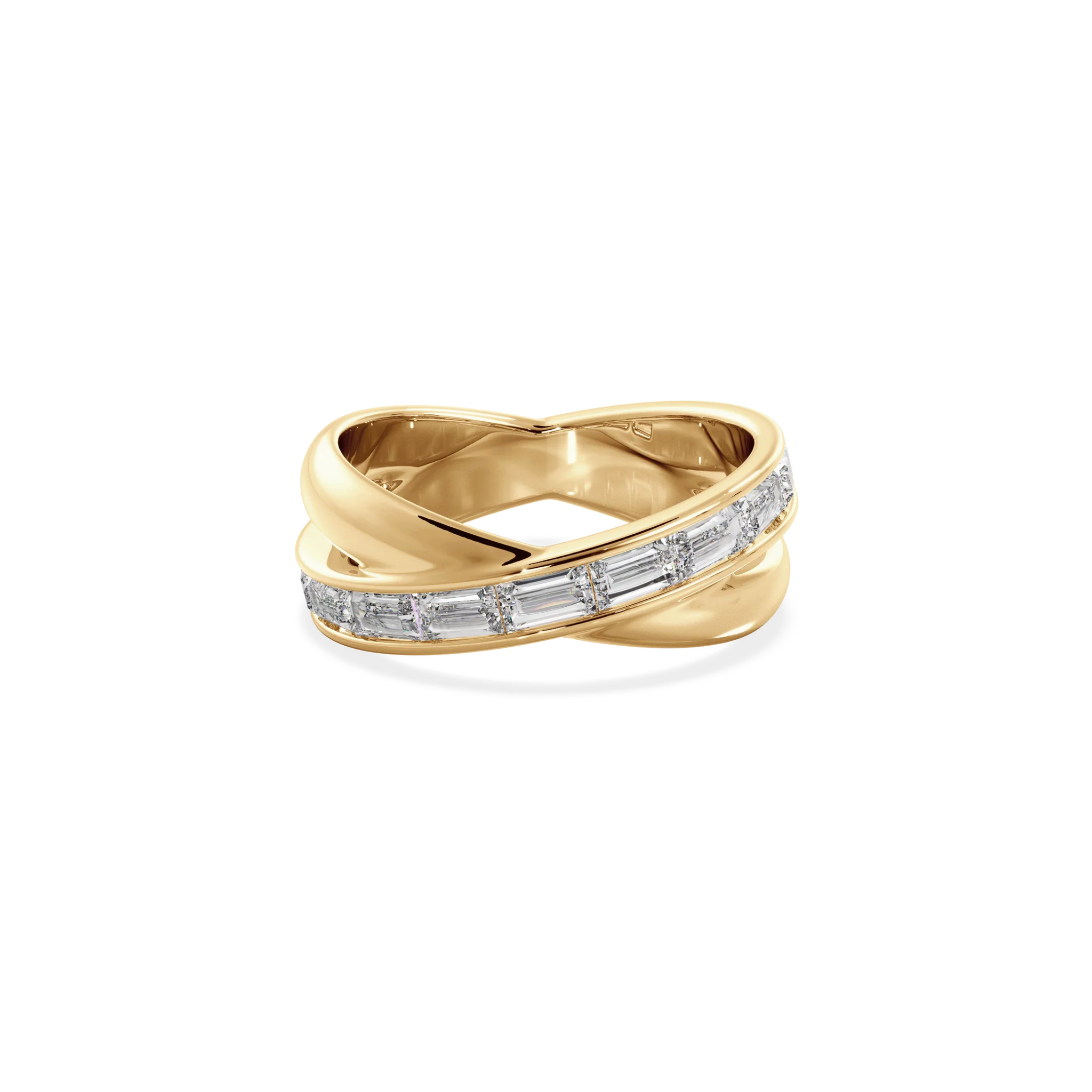 Ardelle Diamond Baguette X Band 18K Yellow Gold