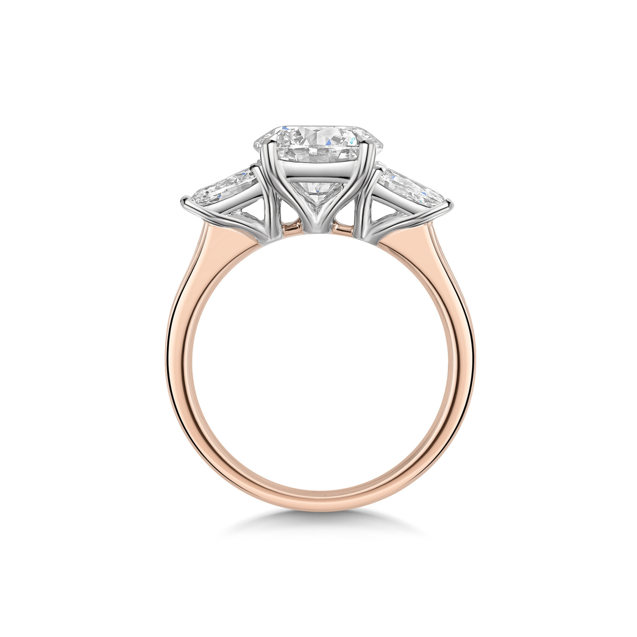 Alarise Round Diamond Three-Stone Ring 18K Rose Gold - Best prices for jewelry and diamonds. The best jewelry to shop in Dubai and Abu Dhabi - Dubai Tourism. Best Shopping in Dubai Mall - Fashion Avenue, Mall of Emirates, Dubai, Palm Jumeirah and UAE. Hip-hop custom jewelry and manufacturer supplier - diamond and gold wholesaler. The best place to visit in Dubai during vacation. Richie Gold & Diamond is located in Dubai Gold Souk