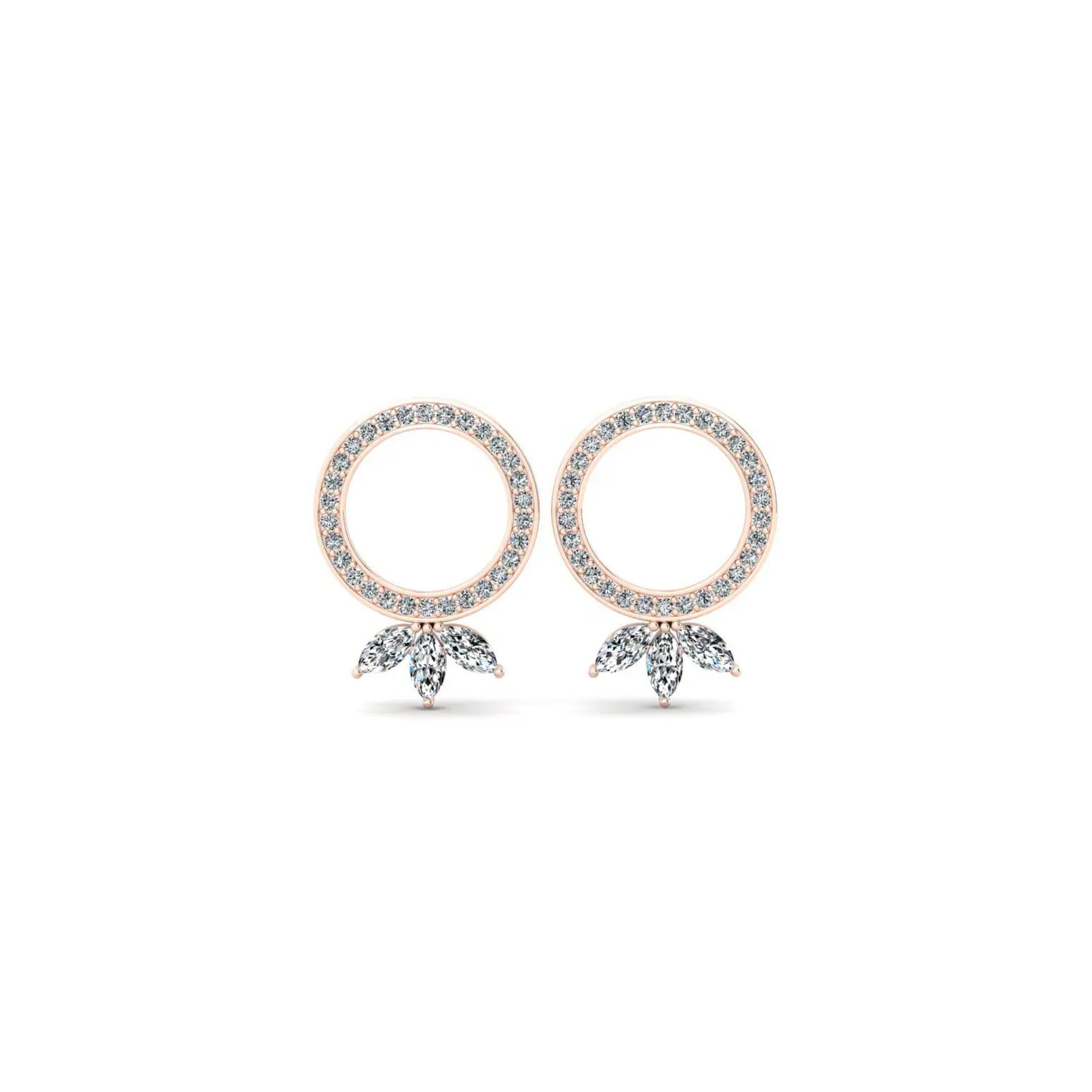 Alenya Diamond Circle Earrings 18K Rose Gold - Natural Diamonds & Lab Grown Diamonds - Best prices for jewelry and diamonds. The best jewelry to shop in Dubai and Abu Dhabi - Dubai Tourism. Best Shopping in Dubai Mall - Fashion Avenue, Mall of Emirates, Dubai, Palm Jumeirah and UAE. Hip-hop custom jewelry and manufacturer supplier - diamond and gold wholesaler. The best place to visit in Dubai during vacation. Richie Gold & Diamond is located in Dubai Gold Souk