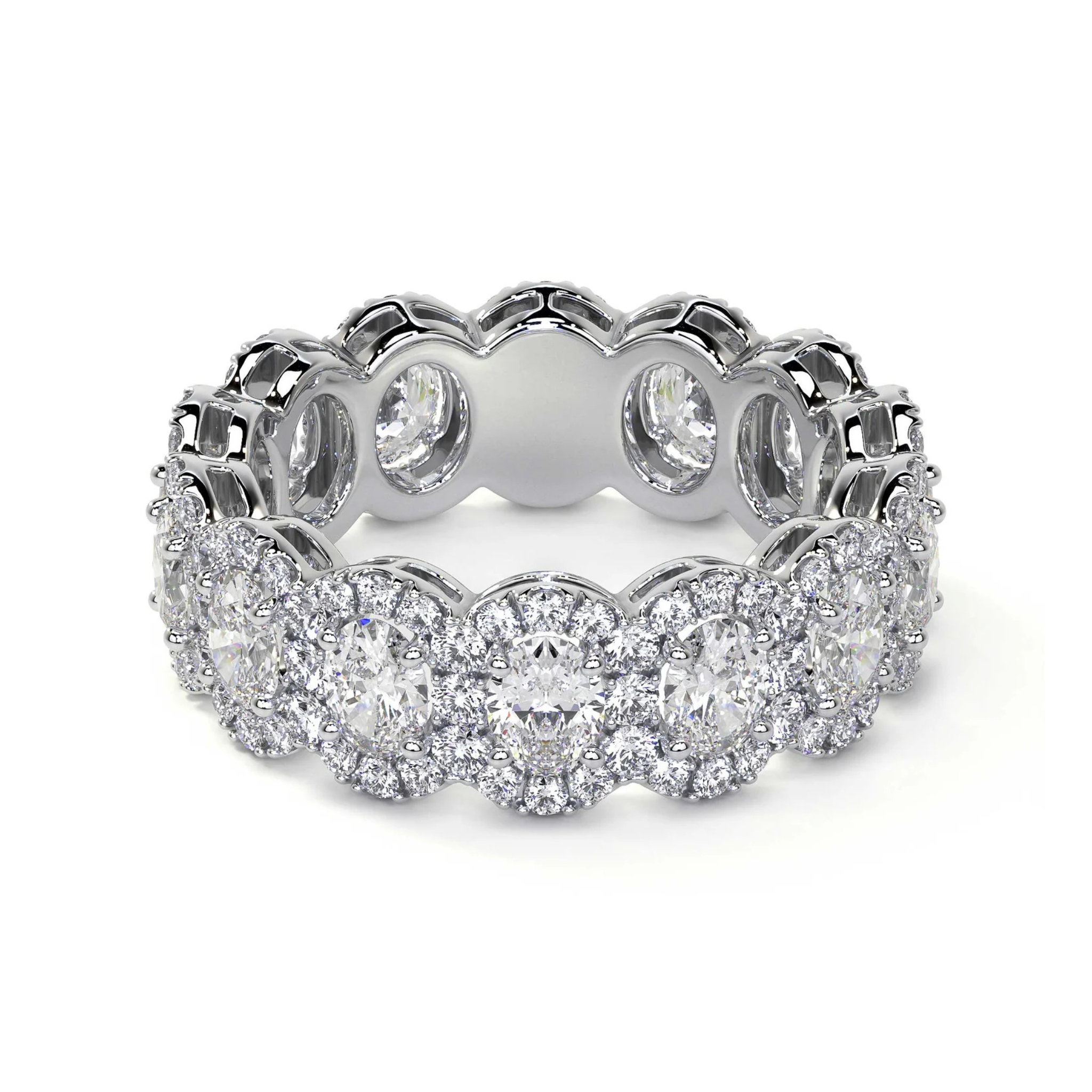 Alina Full Circle Oval Diamond Celebration Band 18K White Gold - Natural Diamonds & Lab Grown Diamonds  - Best prices for jewelry and diamonds. The best jewelry to shop in Dubai and Abu Dhabi - Dubai Tourism. Best Shopping in Dubai Mall - Fashion Avenue, Mall of Emirates, Dubai, Palm Jumeirah and UAE. Hip-hop custom jewelry and manufacturer supplier - diamond and gold wholesaler. The best place to visit in Dubai during vacation. Richie Gold & Diamond is located in Dubai Gold Souk