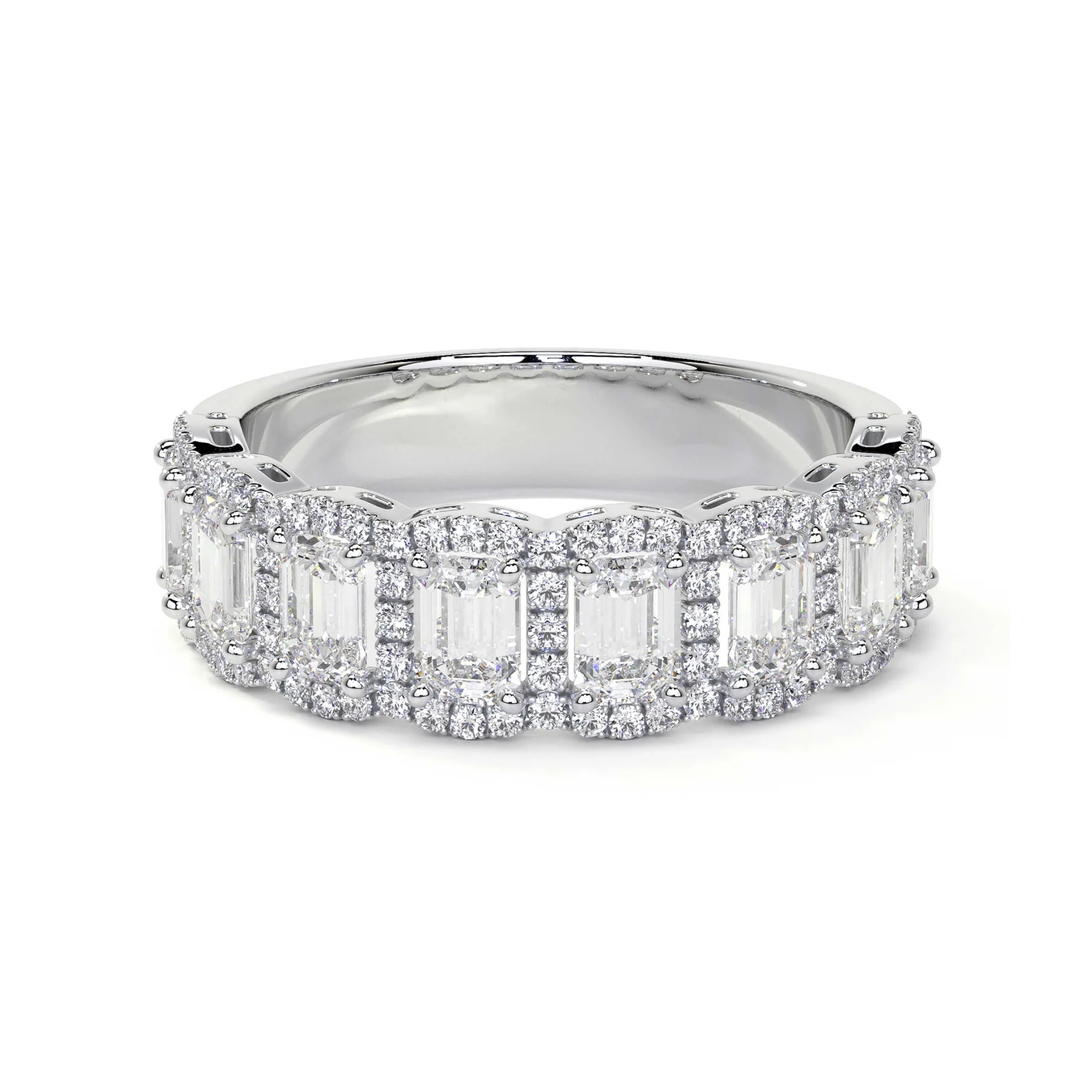 Alina Half Circle Radiant Diamond Celebration Band 18K White Gold - Natural Diamonds & Lab Grown Diamonds  - Best prices for jewelry and diamonds. The best jewelry to shop in Dubai and Abu Dhabi - Dubai Tourism. Best Shopping in Dubai Mall - Fashion Avenue, Mall of Emirates, Dubai, Palm Jumeirah and UAE. Hip-hop custom jewelry and manufacturer supplier - diamond and gold wholesaler. The best place to visit in Dubai during vacation. Richie Gold & Diamond is located in Dubai Gold Souk