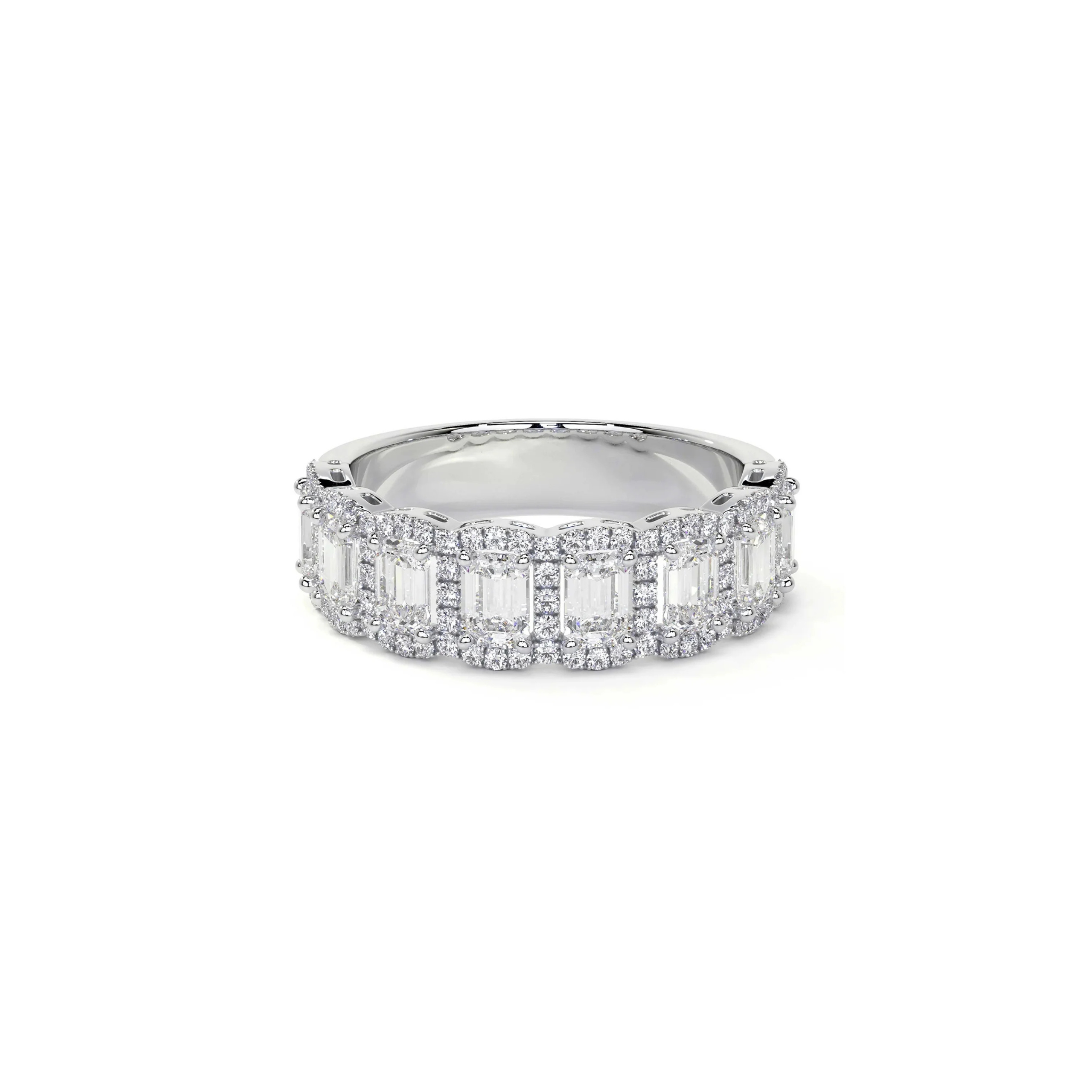 Alina Half Circle Radiant Diamond Celebration Band 18K White Gold - Natural Diamonds & Lab Grown Diamonds  - Best prices for jewelry and diamonds. The best jewelry to shop in Dubai and Abu Dhabi - Dubai Tourism. Best Shopping in Dubai Mall - Fashion Avenue, Mall of Emirates, Dubai, Palm Jumeirah and UAE. Hip-hop custom jewelry and manufacturer supplier - diamond and gold wholesaler. The best place to visit in Dubai during vacation. Richie Gold & Diamond is located in Dubai Gold Souk