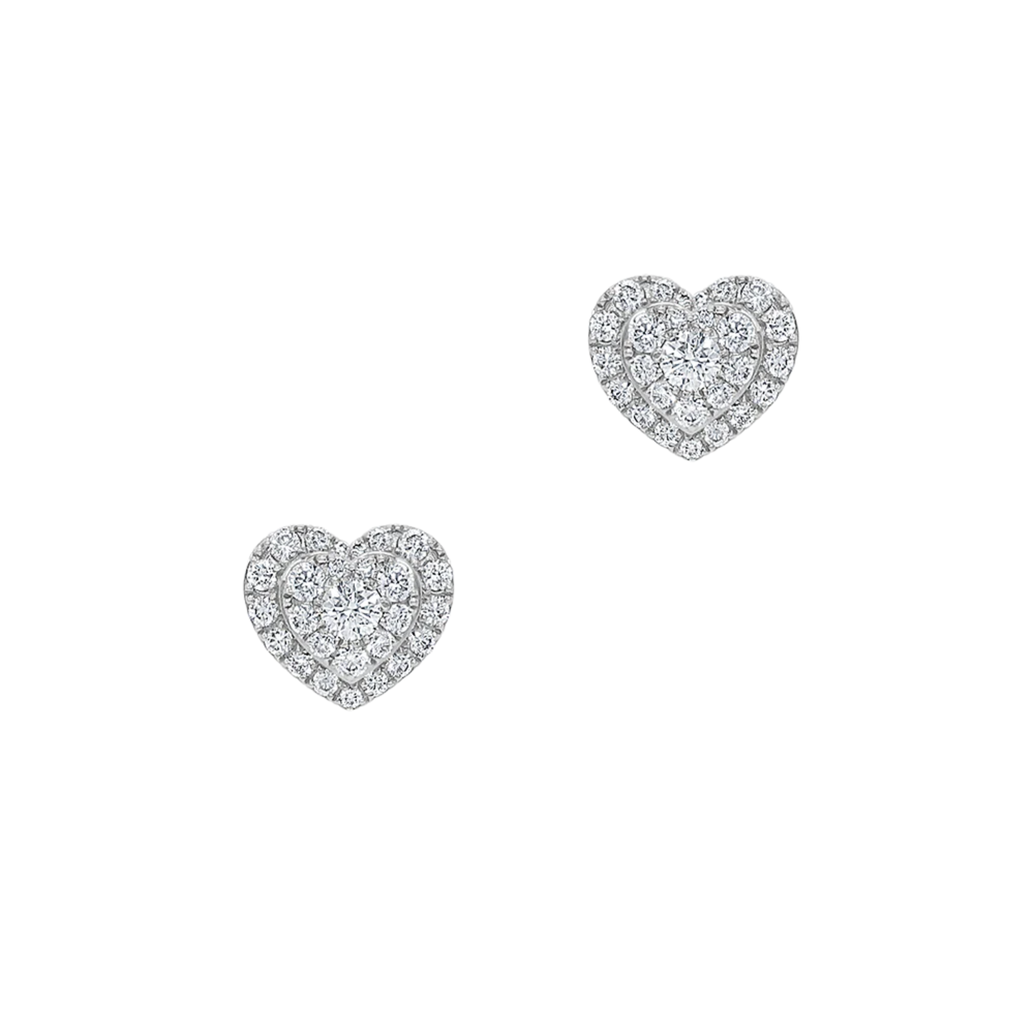 Amara Pavé Heart Diamond Stud Earrings 18K White Gold - Natural Diamonds & Lab Grown Diamonds  - Best prices for jewelry and diamonds. The best jewelry to shop in Dubai and Abu Dhabi - Dubai Tourism. Best Shopping in Dubai Mall - Fashion Avenue, Mall of Emirates, Dubai, Palm Jumeirah and UAE. Hip-hop custom jewelry and manufacturer supplier - diamond and gold wholesaler. The best place to visit in Dubai during vacation. Richie Gold & Diamond is located in Dubai Gold Souk