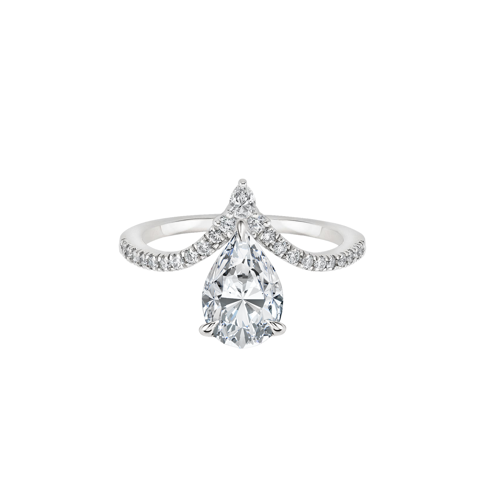 Amariel Pear V Pave Ring 18K White Gold -  Best prices for jewelry and diamonds. The best jewelry to shop in Dubai and Abu Dhabi - Dubai Tourism. Best Shopping in Dubai Mall - Fashion Avenue, Mall of Emirates, Dubai, Palm Jumeirah and UAE. Hip-hop custom jewelry and manufacturer supplier - diamond and gold wholesaler. The best place to visit in Dubai during vacation. Richie Gold & Diamond is located in Dubai Gold Souk