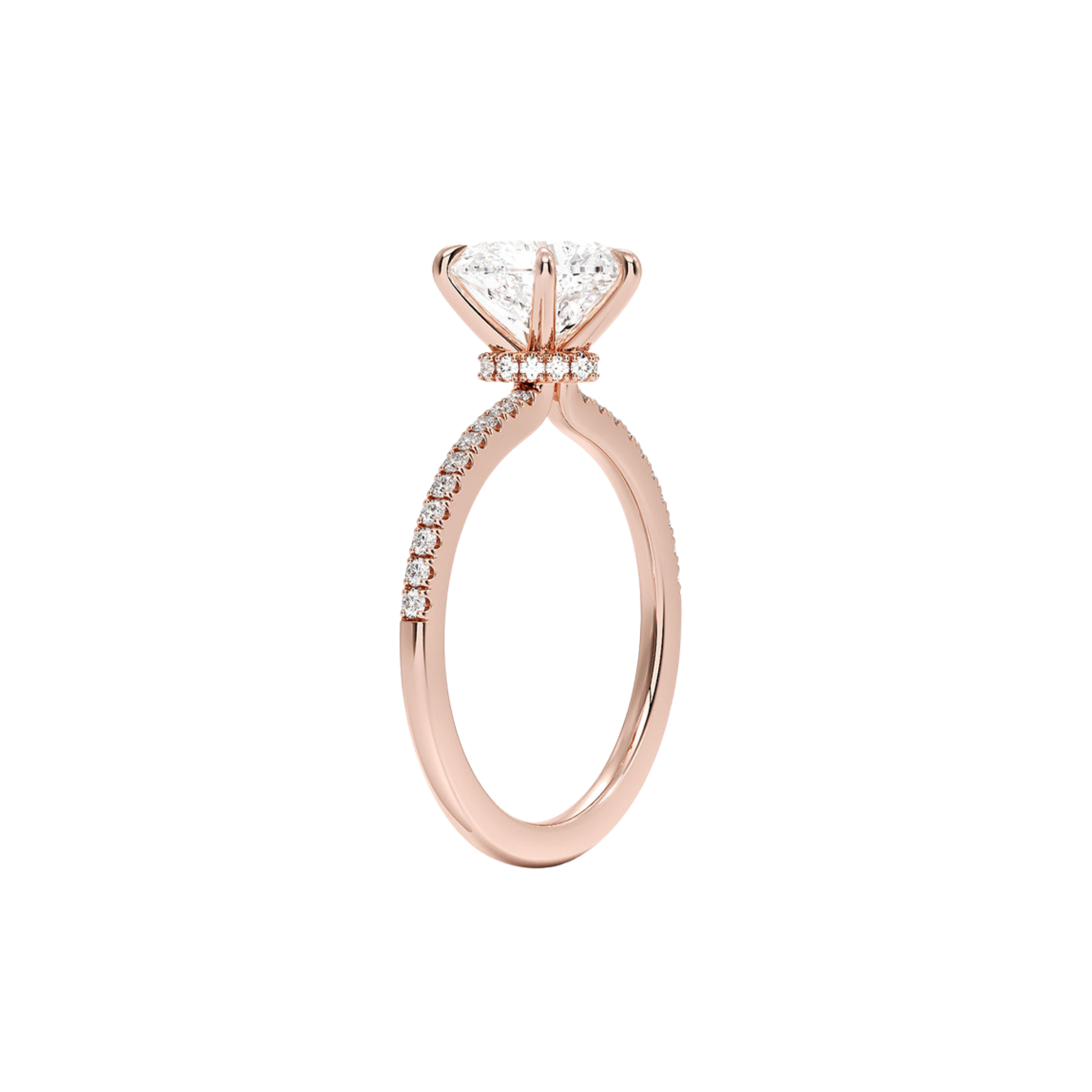 Amarisse Heart Hidden Halo Pavé Ring in 18K Rose Gold - Best prices for jewelry and diamonds. The best jewelry to shop in Dubai and Abu Dhabi - Dubai Tourism. Best Shopping in Dubai Mall - Fashion Avenue, Mall of Emirates, Dubai, Palm Jumeirah and UAE. Hip-hop custom jewelry and manufacturer supplier - diamond and gold wholesaler. The best place to visit in Dubai during vacation. Richie Gold & Diamond is located in Dubai Gold Souk