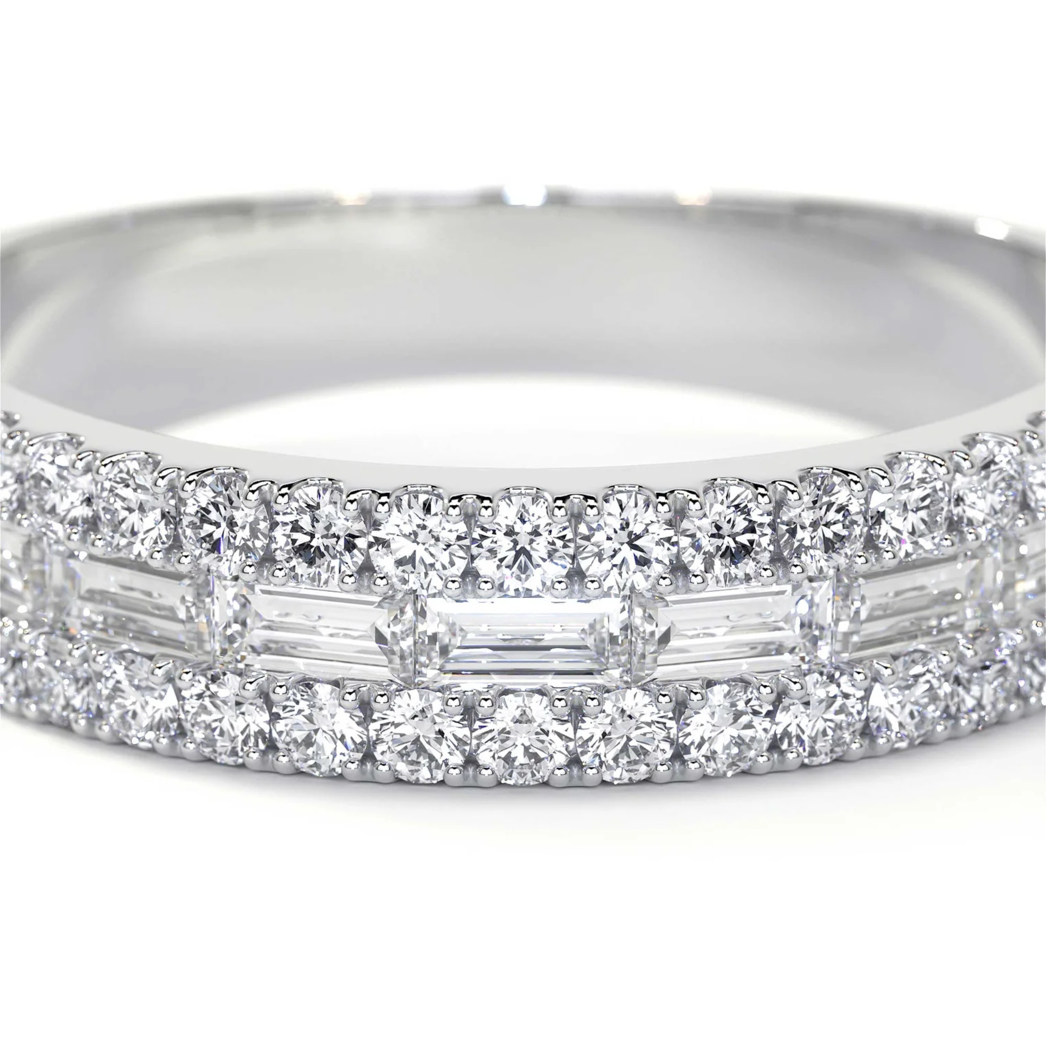 Amelise Baguette Celebration Diamond Band 18K White Gold - Natural Diamonds & Lab Grown Diamonds  - Best prices for jewelry and diamonds. The best jewelry to shop in Dubai and Abu Dhabi - Dubai Tourism. Best Shopping in Dubai Mall - Fashion Avenue, Mall of Emirates, Dubai, Palm Jumeirah and UAE. Hip-hop custom jewelry and manufacturer supplier - diamond and gold wholesaler. The best place to visit in Dubai during vacation. Richie Gold & Diamond is located in Dubai Gold Souk