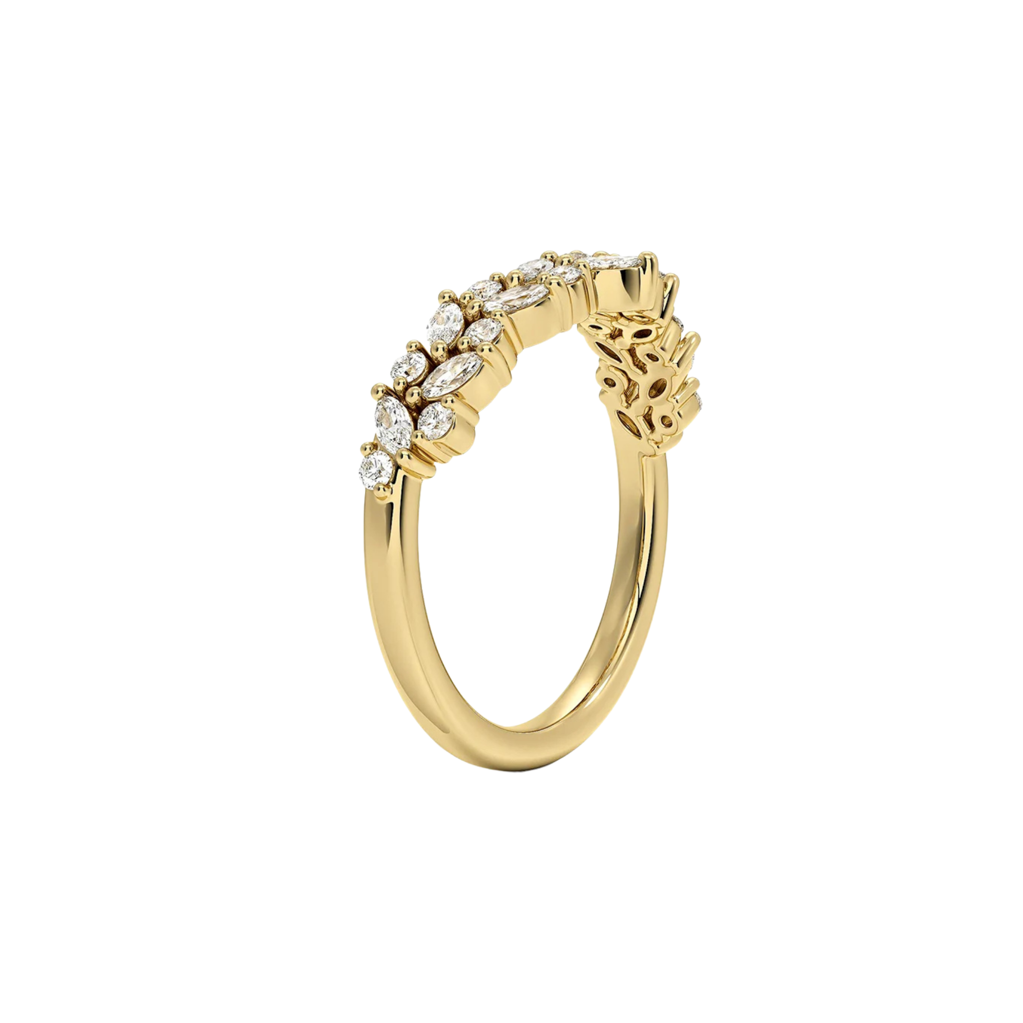 Ardelys Marquise Diamond Contour Band in 18K Gold - Natural diamond and lab grown diamond engagement rings and wedding bands at unbeatable prices. Best bridal jewelry collections in Dubai and Abu Dhabi, featuring custom-made rings, timeless solitaires, and luxury wedding sets. Richie Gold & Diamond in the heart of Dubai Gold Souk — your trusted destination for engagement rings, wedding bands, and fine jewelry in the UAE, Dubai Mall, Fashion Avenue, Mall of the Emirates, and Palm Jumeirah.