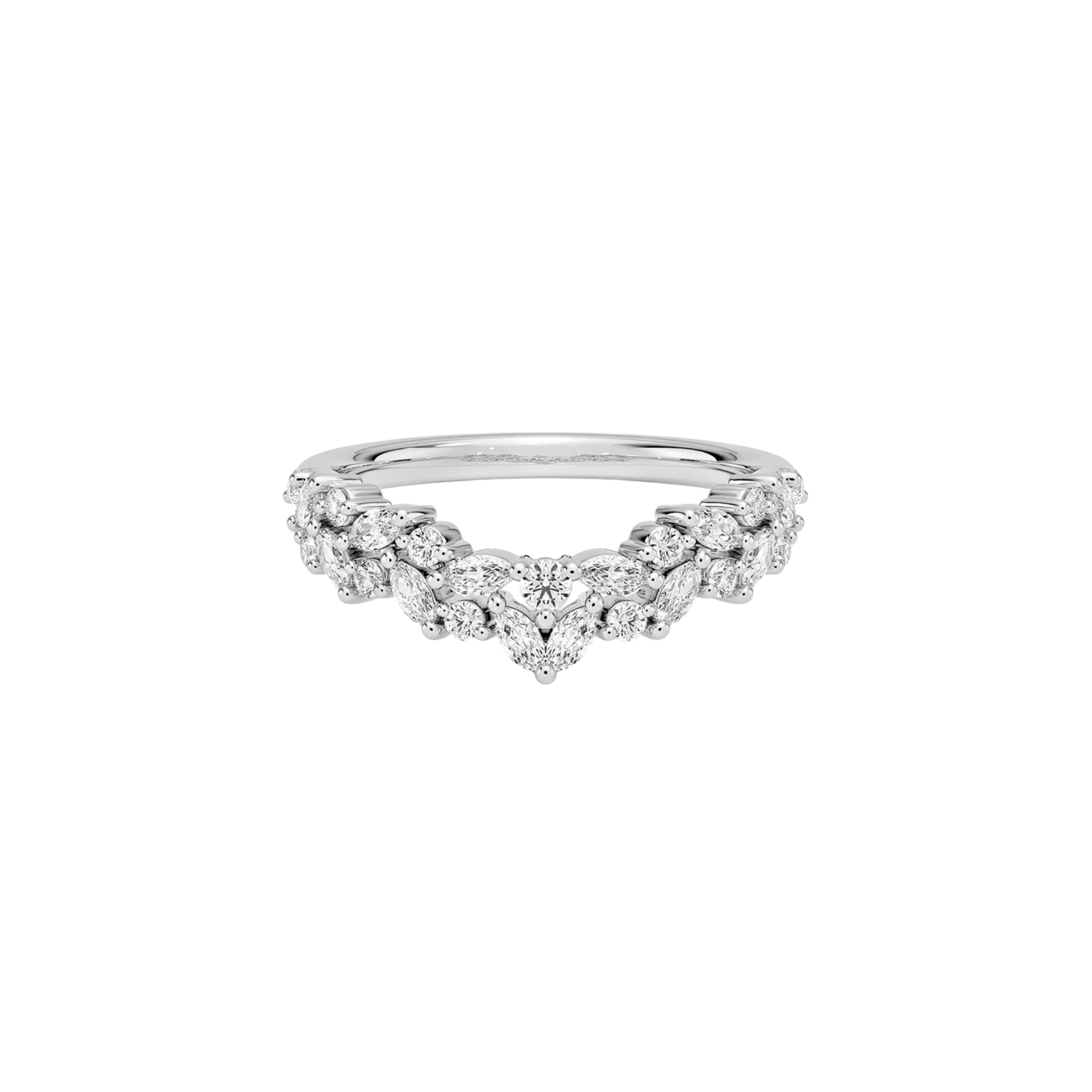 Ardelys Marquise Diamond Contour Band in 18K White Gold - Natural diamond and lab grown diamond engagement rings and wedding bands at unbeatable prices. Best bridal jewelry collections in Dubai and Abu Dhabi, featuring custom-made rings, timeless solitaires, and luxury wedding sets. Richie Gold & Diamond in the heart of Dubai Gold Souk — your trusted destination for engagement rings, wedding bands, and fine jewelry in the UAE, Dubai Mall, Fashion Avenue, Mall of the Emirates, and Palm Jumeirah.