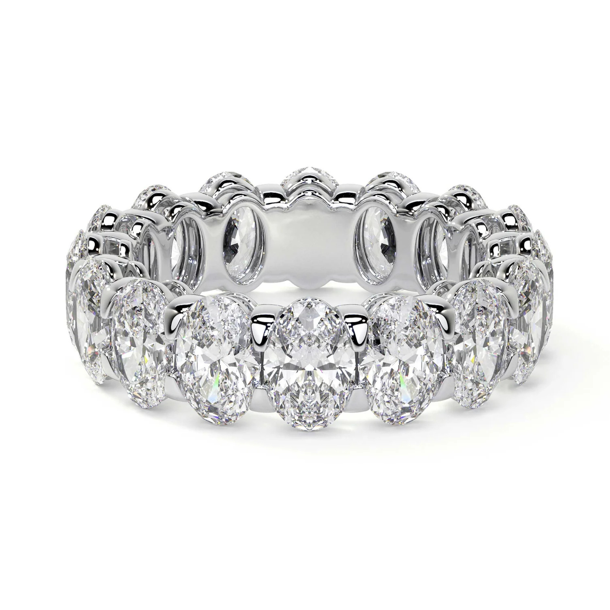 Aurela Oval Diamond Eternity Band 18K White Gold - Natural Diamonds & Lab Grown Diamonds  - Best prices for jewelry and diamonds. The best jewelry to shop in Dubai and Abu Dhabi - Dubai Tourism. Best Shopping in Dubai Mall - Fashion Avenue, Mall of Emirates, Dubai, Palm Jumeirah and UAE. Hip-hop custom jewelry and manufacturer supplier - diamond and gold wholesaler. The best place to visit in Dubai during vacation. Richie Gold & Diamond is located in Dubai Gold Souk