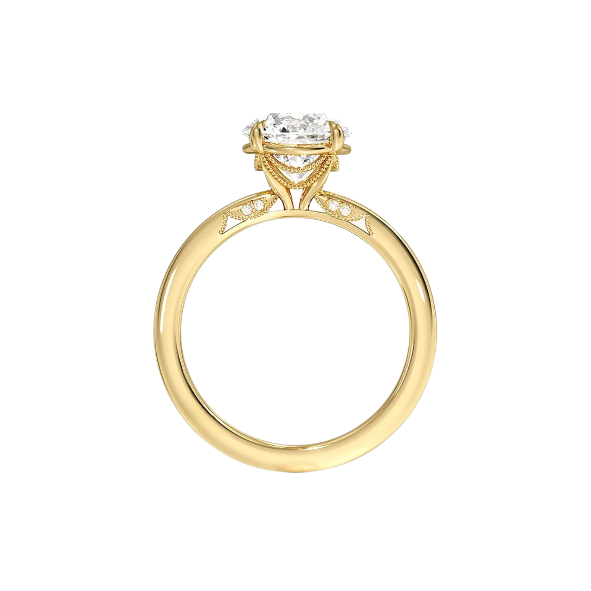 Aurielle Round Solitaire Milgrain Ring in 18K Gold - Best prices for jewelry and diamonds. The best jewelry to shop in Dubai and Abu Dhabi - Dubai Tourism. Best Shopping in Dubai Mall - Fashion Avenue, Mall of Emirates, Dubai, Palm Jumeirah and UAE. Hip-hop custom jewelry and manufacturer supplier - diamond and gold wholesaler. The best place to visit in Dubai during vacation. Richie Gold & Diamond is located in Dubai Gold Souk