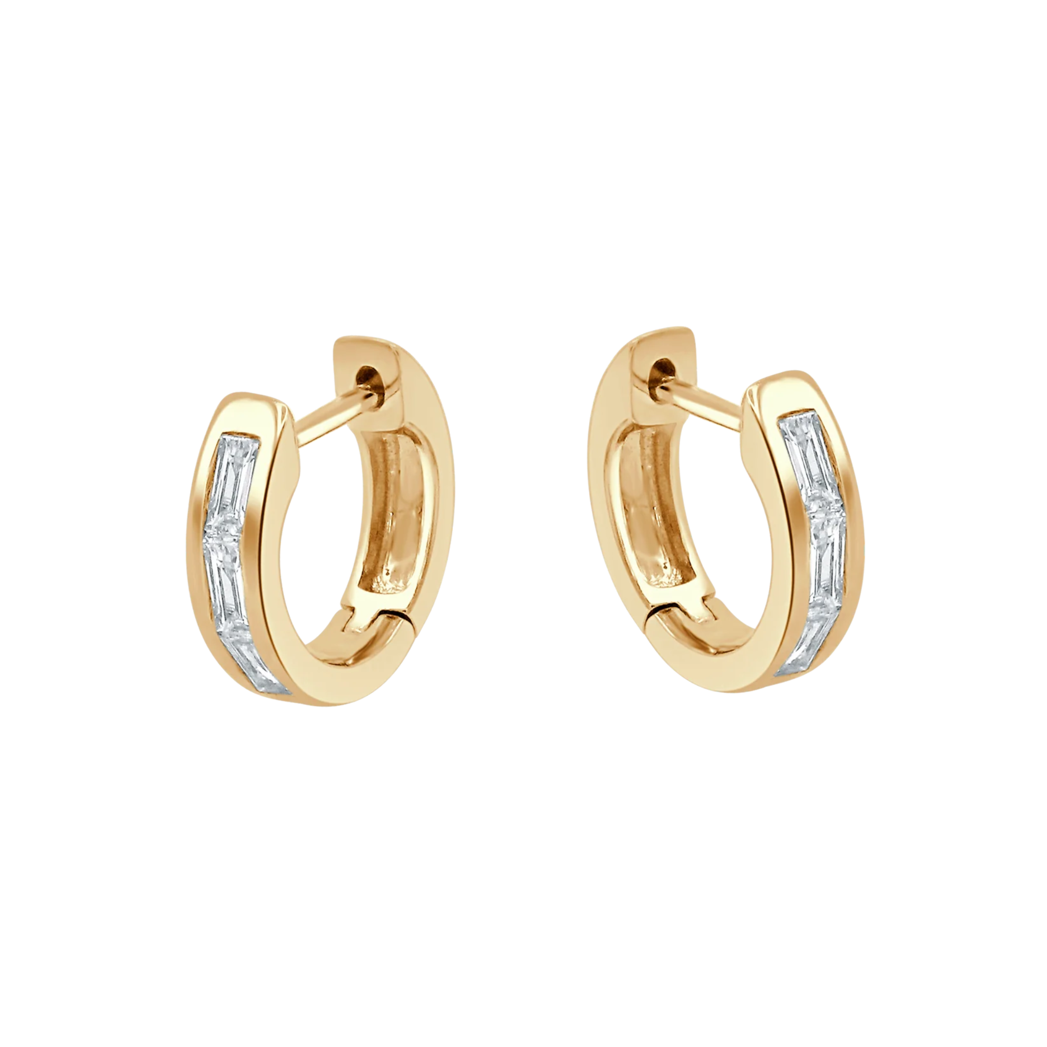 Aven Small Baguette Diamond Huggie Earrings 18K Gold - Natural Diamonds & Lab Grown Diamonds  - Best prices for jewelry and diamonds. The best jewelry to shop in Dubai and Abu Dhabi - Dubai Tourism. Best Shopping in Dubai Mall - Fashion Avenue, Mall of Emirates, Dubai, Palm Jumeirah and UAE. Hip-hop custom jewelry and manufacturer supplier - diamond and gold wholesaler. The best place to visit in Dubai during vacation. Richie Gold & Diamond is located in Dubai Gold Souk