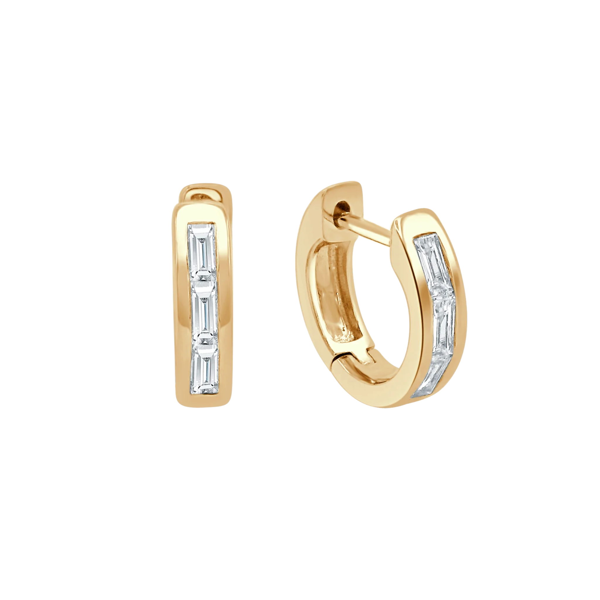 Aven Small Baguette Diamond Huggie Earrings 18K Gold - Natural Diamonds & Lab Grown Diamonds  - Best prices for jewelry and diamonds. The best jewelry to shop in Dubai and Abu Dhabi - Dubai Tourism. Best Shopping in Dubai Mall - Fashion Avenue, Mall of Emirates, Dubai, Palm Jumeirah and UAE. Hip-hop custom jewelry and manufacturer supplier - diamond and gold wholesaler. The best place to visit in Dubai during vacation. Richie Gold & Diamond is located in Dubai Gold Souk