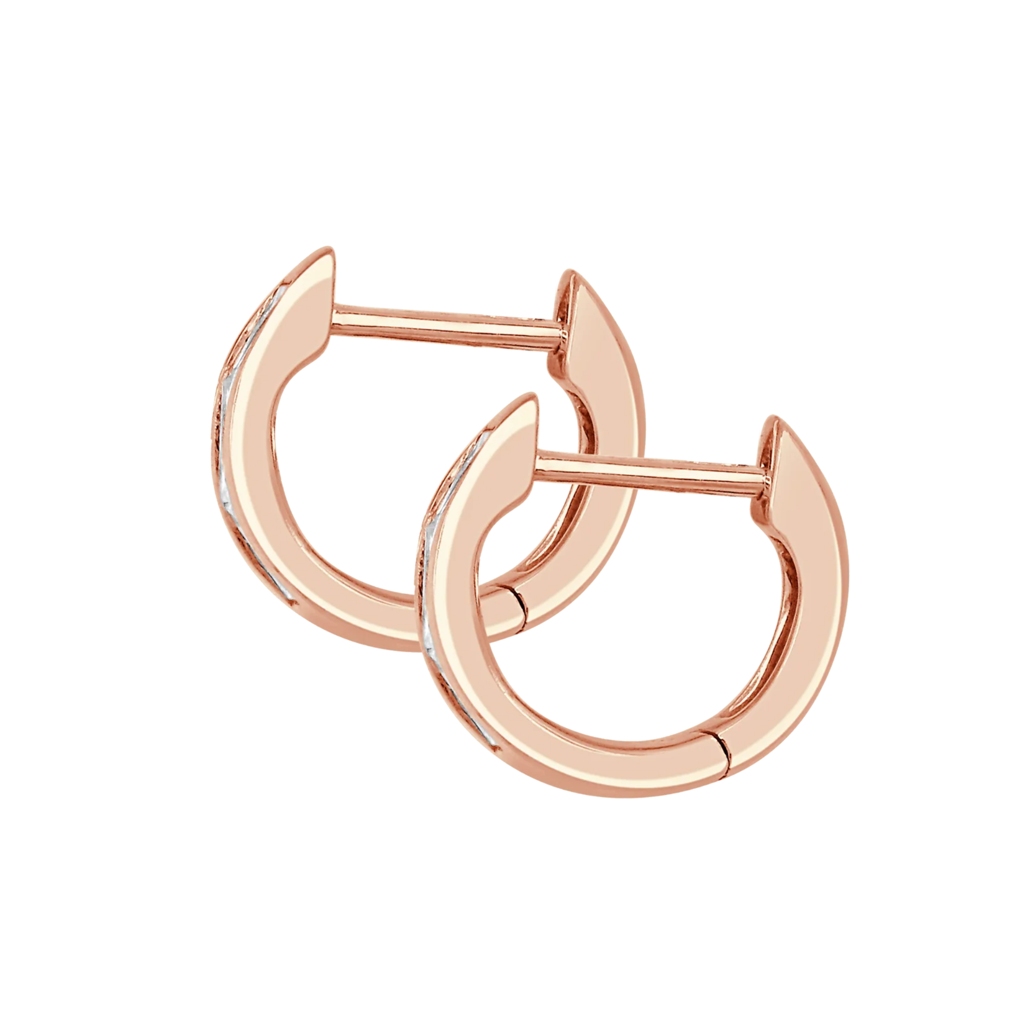 Aven Small Baguette Diamond Huggie Earrings 18K Rose Gold - Natural Diamonds & Lab Grown Diamonds  - Best prices for jewelry and diamonds. The best jewelry to shop in Dubai and Abu Dhabi - Dubai Tourism. Best Shopping in Dubai Mall - Fashion Avenue, Mall of Emirates, Dubai, Palm Jumeirah and UAE. Hip-hop custom jewelry and manufacturer supplier - diamond and gold wholesaler. The best place to visit in Dubai during vacation. Richie Gold & Diamond is located in Dubai Gold Souk