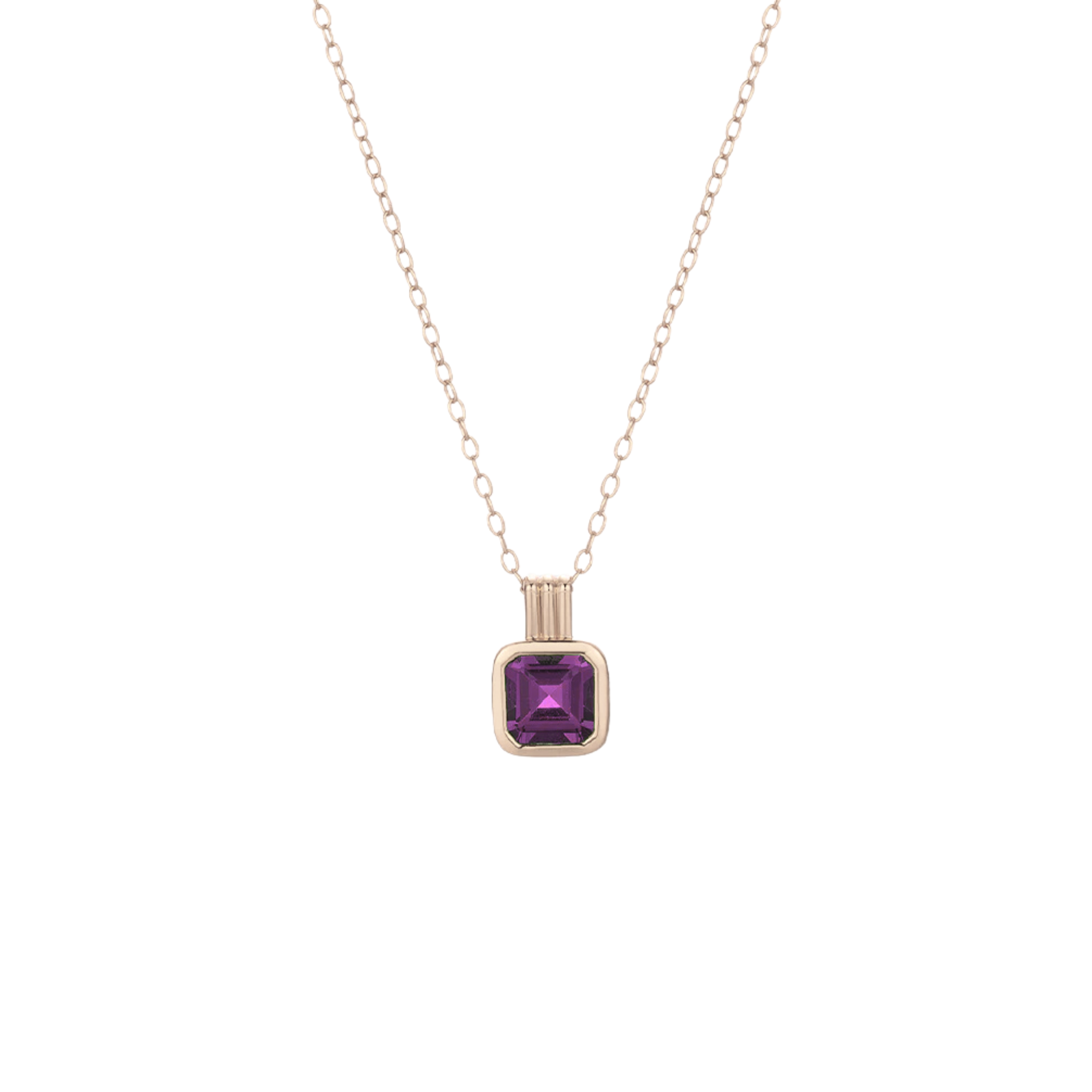 Avenelle Amethyst Asscher-Cut Pendant 18K Rose Gold - Natural Diamonds & Lab Grown Diamonds  - Best prices for jewelry and diamonds. The best jewelry to shop in Dubai and Abu Dhabi - Dubai Tourism. Best Shopping in Dubai Mall - Fashion Avenue, Mall of Emirates, Dubai, Palm Jumeirah and UAE. Hip-hop custom jewelry and manufacturer supplier - diamond and gold wholesaler. The best place to visit in Dubai during vacation. Richie Gold & Diamond is located in Dubai Gold Souk