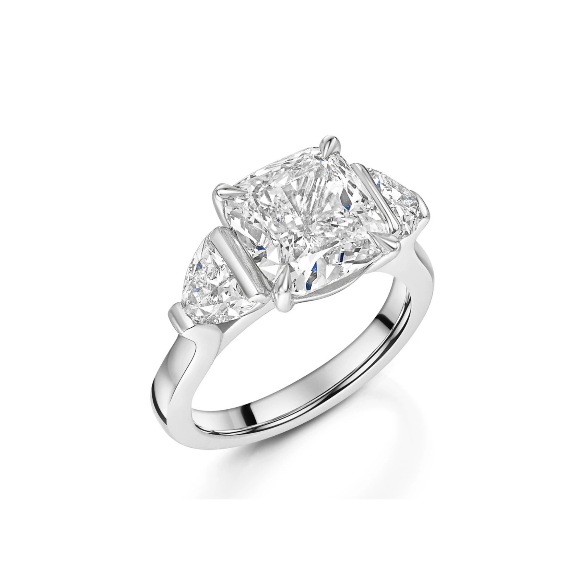 Avenna Cushion-Cut Three-Stone Ring 18K White Gold - Best prices for jewelry and diamonds. The best jewelry to shop in Dubai and Abu Dhabi - Dubai Tourism. Best Shopping in Dubai Mall - Fashion Avenue, Mall of Emirates, Dubai, Palm Jumeirah and UAE. Hip-hop custom jewelry and manufacturer supplier - diamond and gold wholesaler. The best place to visit in Dubai during vacation. Richie Gold & Diamond is located in Dubai Gold Souk