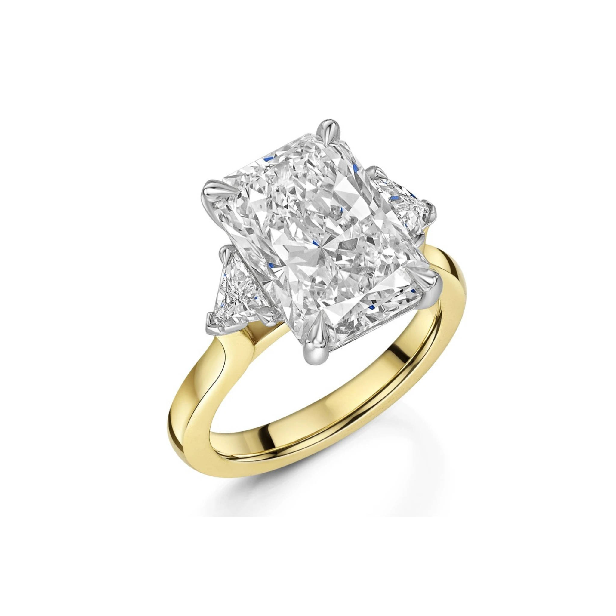 Avenna Radiant-Cut Three-Stone Ring 18K Gold - Best prices for jewelry and diamonds. The best jewelry to shop in Dubai and Abu Dhabi - Dubai Tourism. Best Shopping in Dubai Mall - Fashion Avenue, Mall of Emirates, Dubai, Palm Jumeirah and UAE. Hip-hop custom jewelry and manufacturer supplier - diamond and gold wholesaler. The best place to visit in Dubai during vacation. Richie Gold & Diamond is located in Dubai Gold Souk