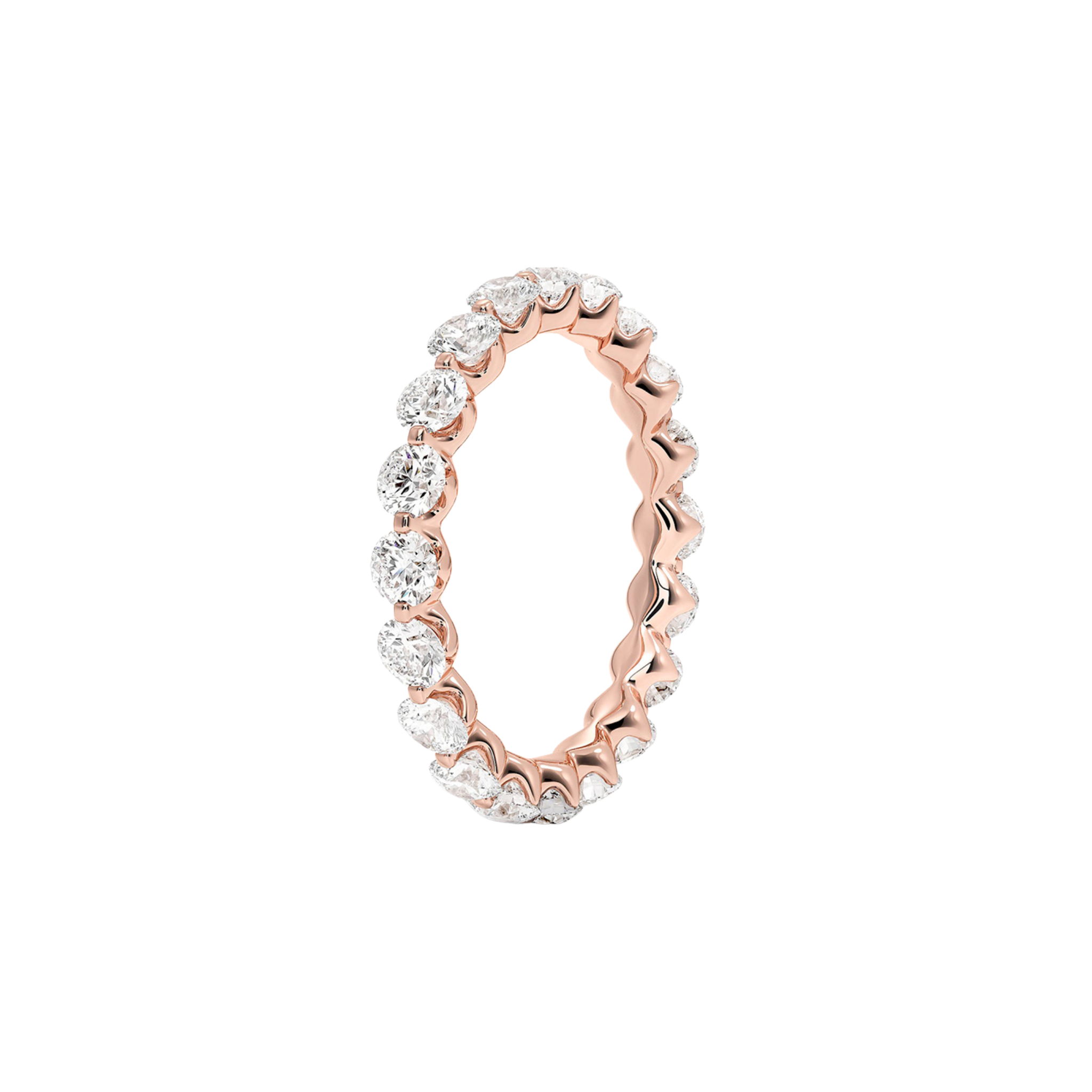 Averis Bezel Diamond Eternity Band in 18K Rose Gold - Natural diamond and lab grown diamond engagement rings and wedding bands at unbeatable prices. Best bridal jewelry collections in Dubai and Abu Dhabi, featuring custom-made rings, timeless solitaires, and luxury wedding sets. Richie Gold & Diamond in the heart of Dubai Gold Souk — your trusted destination for engagement rings, wedding bands, and fine jewelry in the UAE, Dubai Mall, Fashion Avenue, Mall of the Emirates, and Palm Jumeirah.