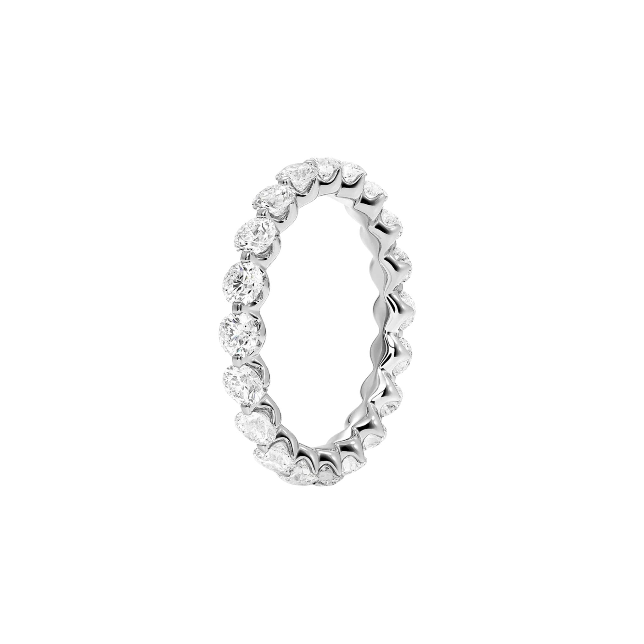 Averis Bezel Diamond Eternity Band in 18K White Gold - Natural diamond and lab grown diamond engagement rings and wedding bands at unbeatable prices. Best bridal jewelry collections in Dubai and Abu Dhabi, featuring custom-made rings, timeless solitaires, and luxury wedding sets. Richie Gold & Diamond in the heart of Dubai Gold Souk — your trusted destination for engagement rings, wedding bands, and fine jewelry in the UAE, Dubai Mall, Fashion Avenue, Mall of the Emirates, and Palm Jumeirah.