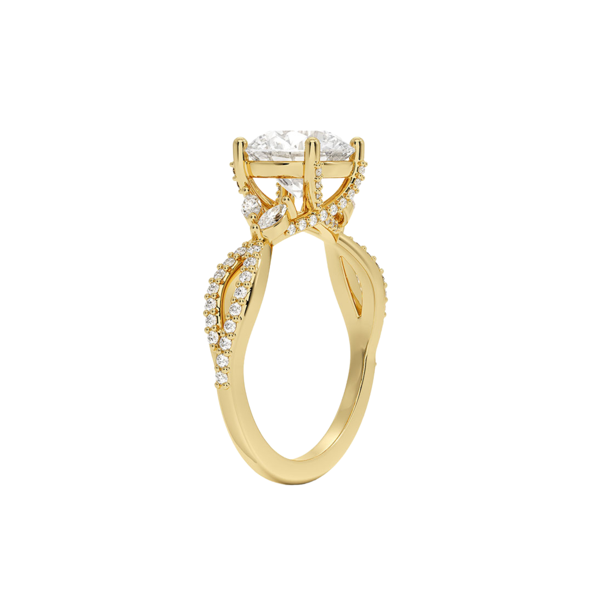 Célianne Round Twisted Pavé Ring in 18K Gold - Best prices for jewelry and diamonds. The best jewelry to shop in Dubai and Abu Dhabi - Dubai Tourism. Best Shopping in Dubai Mall - Fashion Avenue, Mall of Emirates, Dubai, Palm Jumeirah and UAE. Hip-hop custom jewelry and manufacturer supplier - diamond and gold wholesaler. The best place to visit in Dubai during vacation. Richie Gold & Diamond is located in Dubai Gold Souk