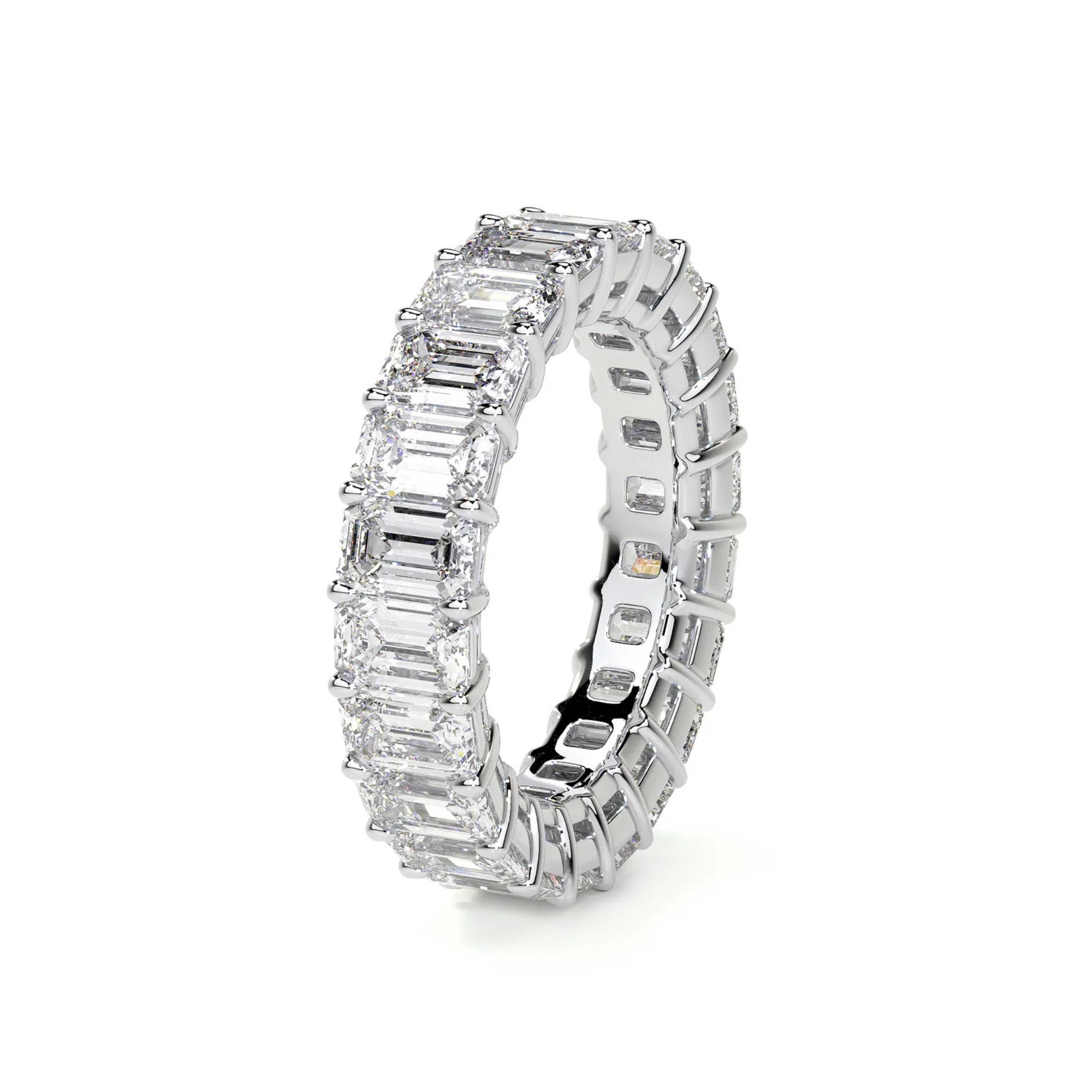 Calendra Emerald-Cut Diamond Eternity Band 18K White Gold - Natural Diamonds & Lab Grown Diamonds  - Best prices for jewelry and diamonds. The best jewelry to shop in Dubai and Abu Dhabi - Dubai Tourism. Best Shopping in Dubai Mall - Fashion Avenue, Mall of Emirates, Dubai, Palm Jumeirah and UAE. Hip-hop custom jewelry and manufacturer supplier - diamond and gold wholesaler. The best place to visit in Dubai during vacation. Richie Gold & Diamond is located in Dubai Gold Souk