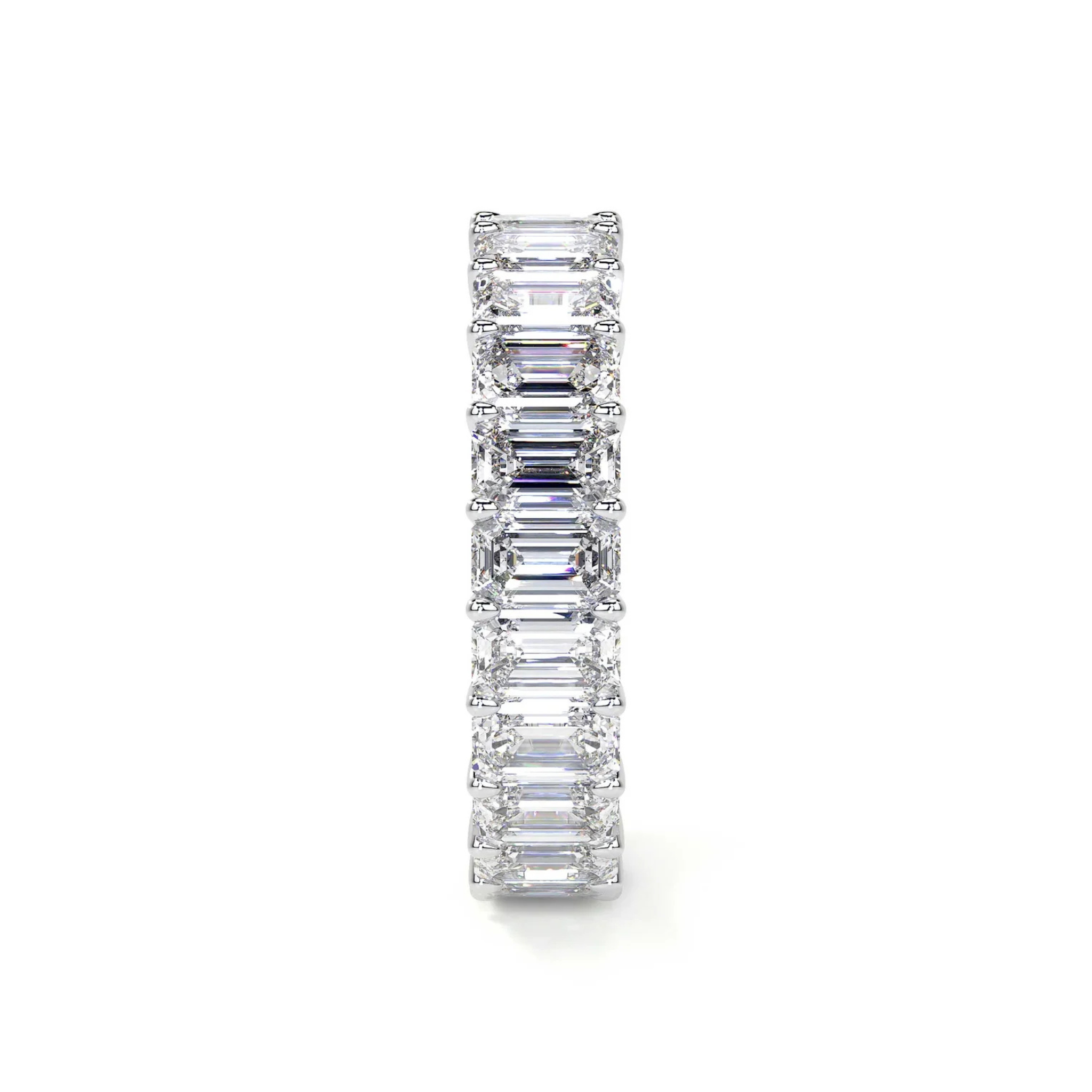 Calendra Emerald-Cut Diamond Eternity Band 18K White Gold - Natural Diamonds & Lab Grown Diamonds  - Best prices for jewelry and diamonds. The best jewelry to shop in Dubai and Abu Dhabi - Dubai Tourism. Best Shopping in Dubai Mall - Fashion Avenue, Mall of Emirates, Dubai, Palm Jumeirah and UAE. Hip-hop custom jewelry and manufacturer supplier - diamond and gold wholesaler. The best place to visit in Dubai during vacation. Richie Gold & Diamond is located in Dubai Gold Souk