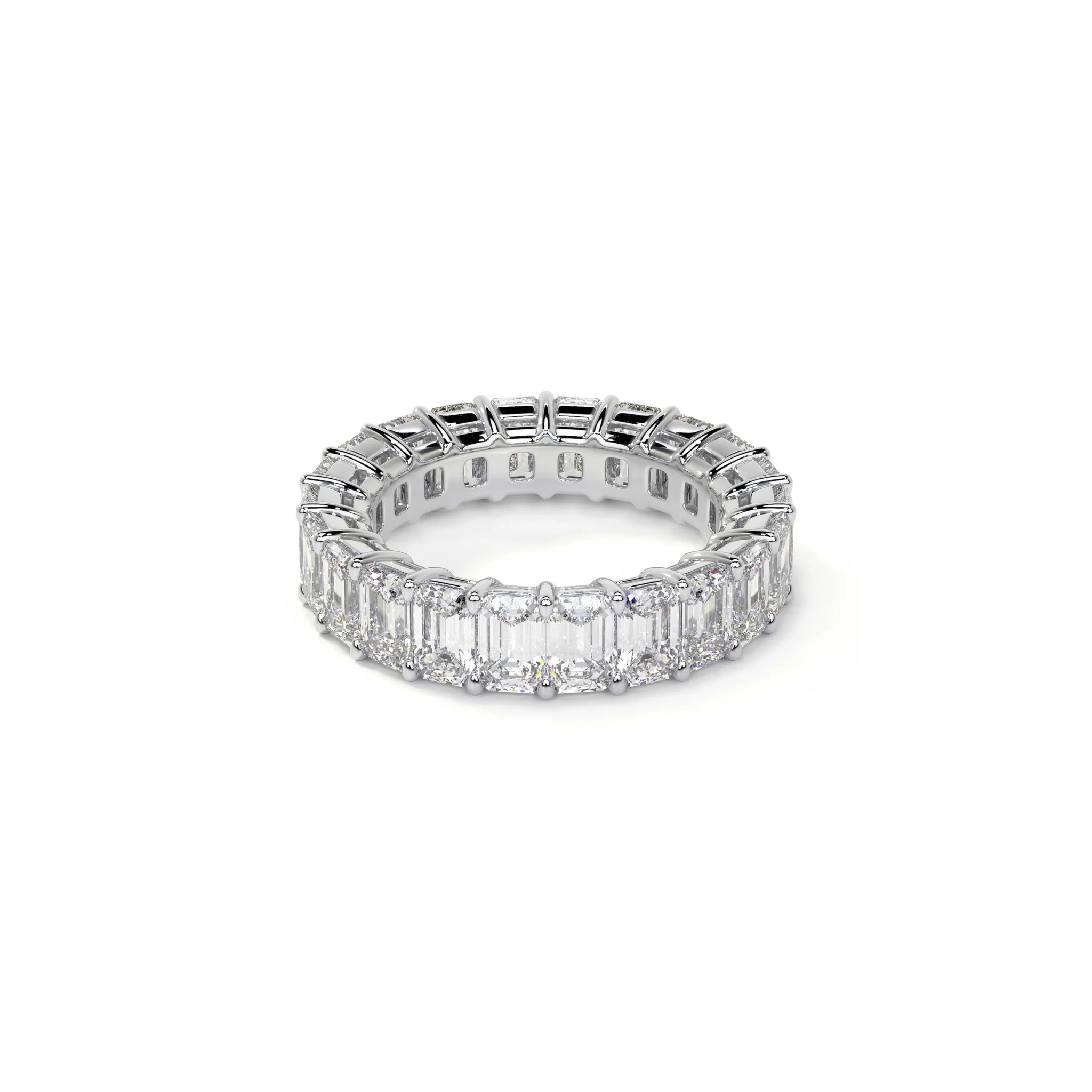 Calendra Emerald-Cut Diamond Eternity Band 18K White Gold - Natural Diamonds & Lab Grown Diamonds  - Best prices for jewelry and diamonds. The best jewelry to shop in Dubai and Abu Dhabi - Dubai Tourism. Best Shopping in Dubai Mall - Fashion Avenue, Mall of Emirates, Dubai, Palm Jumeirah and UAE. Hip-hop custom jewelry and manufacturer supplier - diamond and gold wholesaler. The best place to visit in Dubai during vacation. Richie Gold & Diamond is located in Dubai Gold Souk