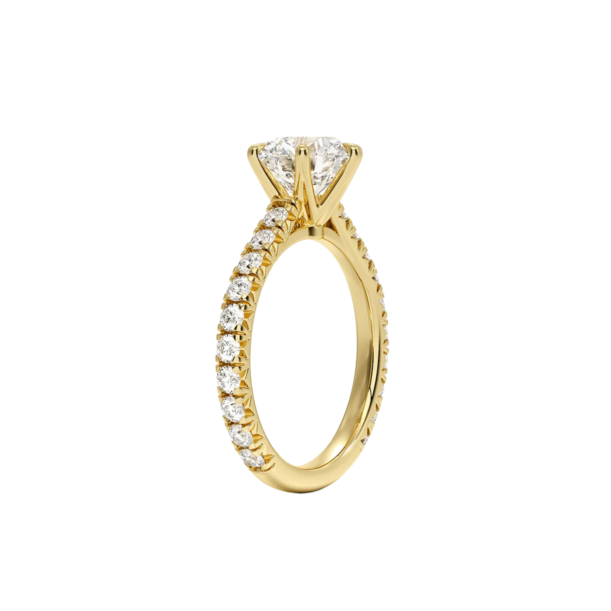 Callidora Three-Quarter Pavé Solitaire Ring in 18K Gold - Best prices for jewelry and diamonds. The best jewelry to shop in Dubai and Abu Dhabi - Dubai Tourism. Best Shopping in Dubai Mall - Fashion Avenue, Mall of Emirates, Dubai, Palm Jumeirah and UAE. Hip-hop custom jewelry and manufacturer supplier - diamond and gold wholesaler. The best place to visit in Dubai during vacation. Richie Gold & Diamond is located in Dubai Gold Souk