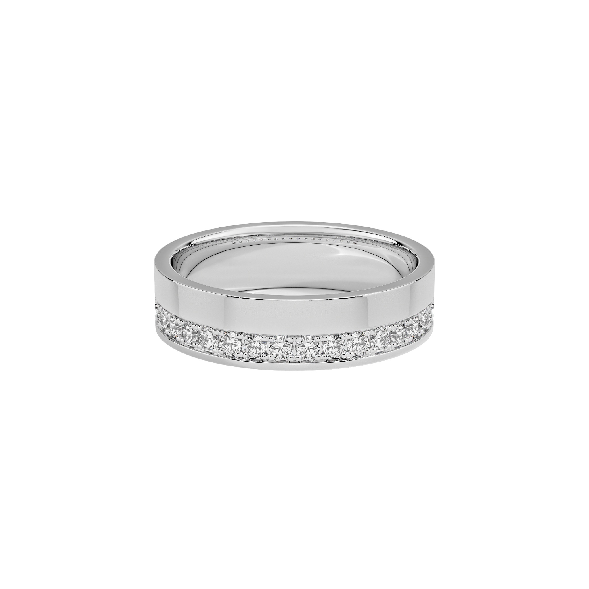 Calyren Wide Channel Diamond Band 18K White Gold - Natural diamond and lab grown diamond engagement rings and wedding bands at unbeatable prices. Best bridal jewelry collections in Dubai and Abu Dhabi, featuring custom-made rings, timeless solitaires, and luxury wedding sets. Richie Gold & Diamond in the heart of Dubai Gold Souk — your trusted destination for engagement rings, wedding bands, and fine jewelry in the UAE, Dubai Mall, Fashion Avenue, Mall of the Emirates, and Palm Jumeirah