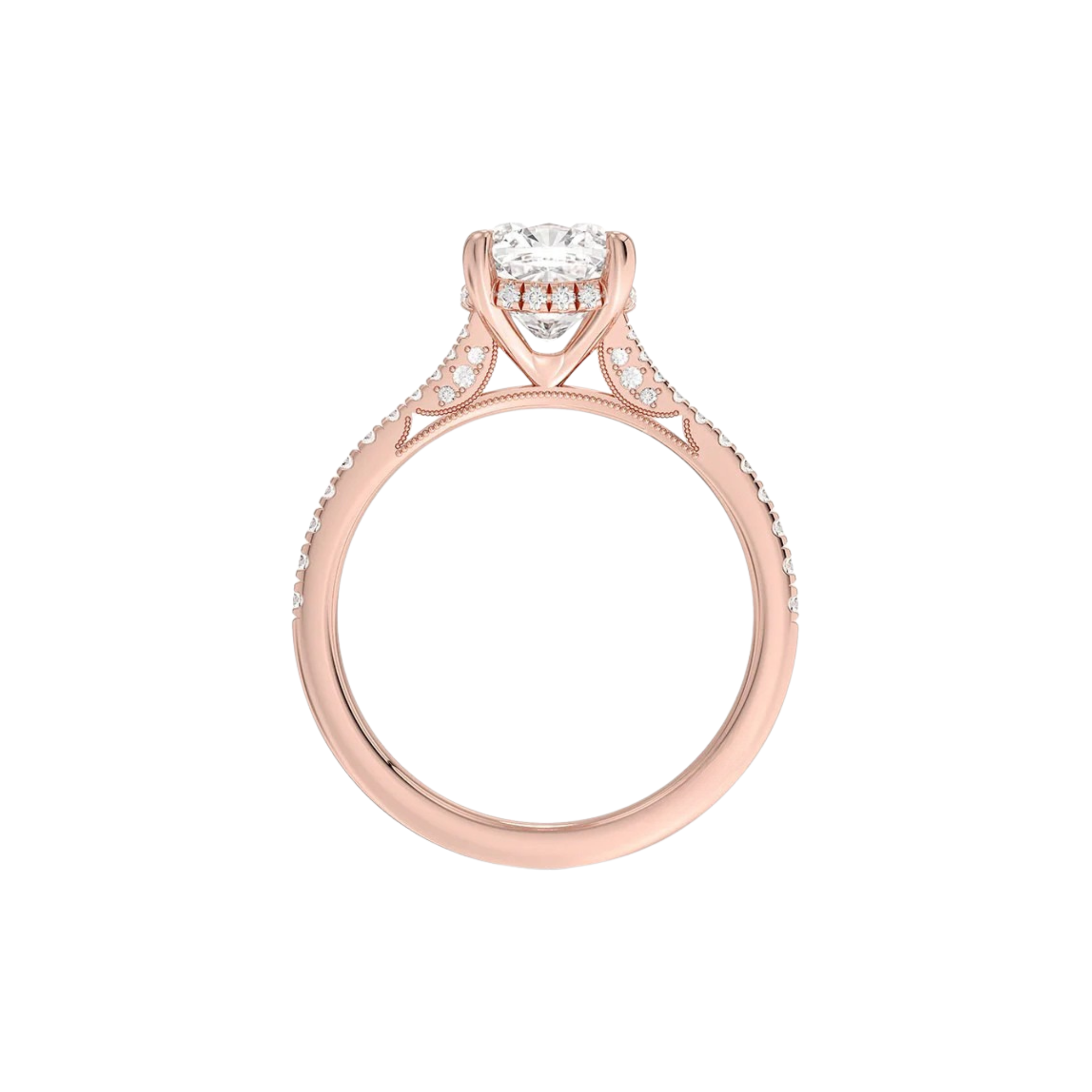 Cassiane Cushion Pavé Ring in 18K Rose Gold - Best prices for jewelry and diamonds. The best jewelry to shop in Dubai and Abu Dhabi - Dubai Tourism. Best Shopping in Dubai Mall - Fashion Avenue, Mall of Emirates, Dubai, Palm Jumeirah and UAE. Hip-hop custom jewelry and manufacturer supplier - diamond and gold wholesaler. The best place to visit in Dubai during vacation. Richie Gold & Diamond is located in Dubai Gold Souk