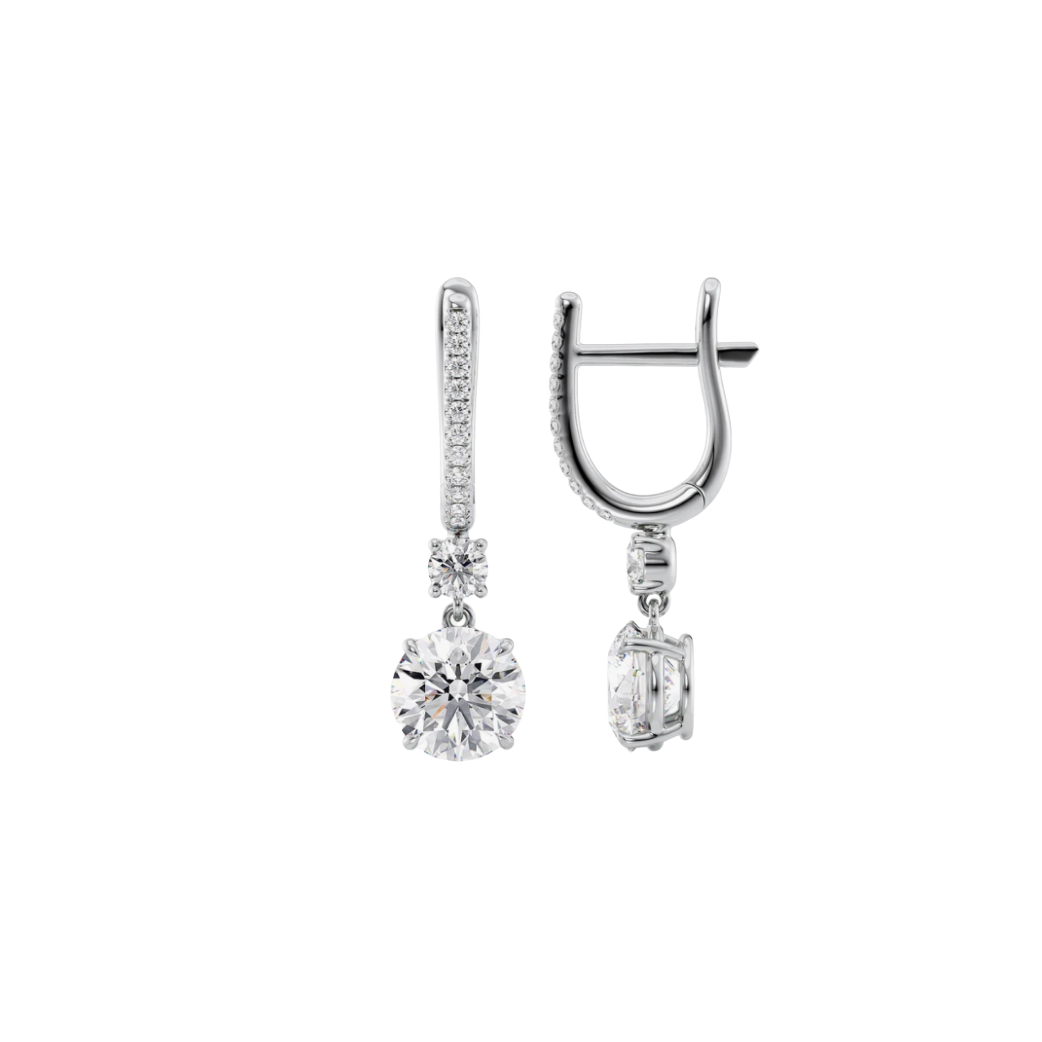 Celestia Diamond Drop Earrings 18K White Gold - Natural Diamonds & Lab Grown Diamonds - Best prices for jewelry and diamonds. The best jewelry to shop in Dubai and Abu Dhabi - Dubai Tourism. Best Shopping in Dubai Mall - Fashion Avenue, Mall of Emirates, Dubai, Palm Jumeirah and UAE. Hip-hop custom jewelry and manufacturer supplier - diamond and gold wholesaler. The best place to visit in Dubai during vacation. Richie Gold & Diamond is located in Dubai Gold Souk