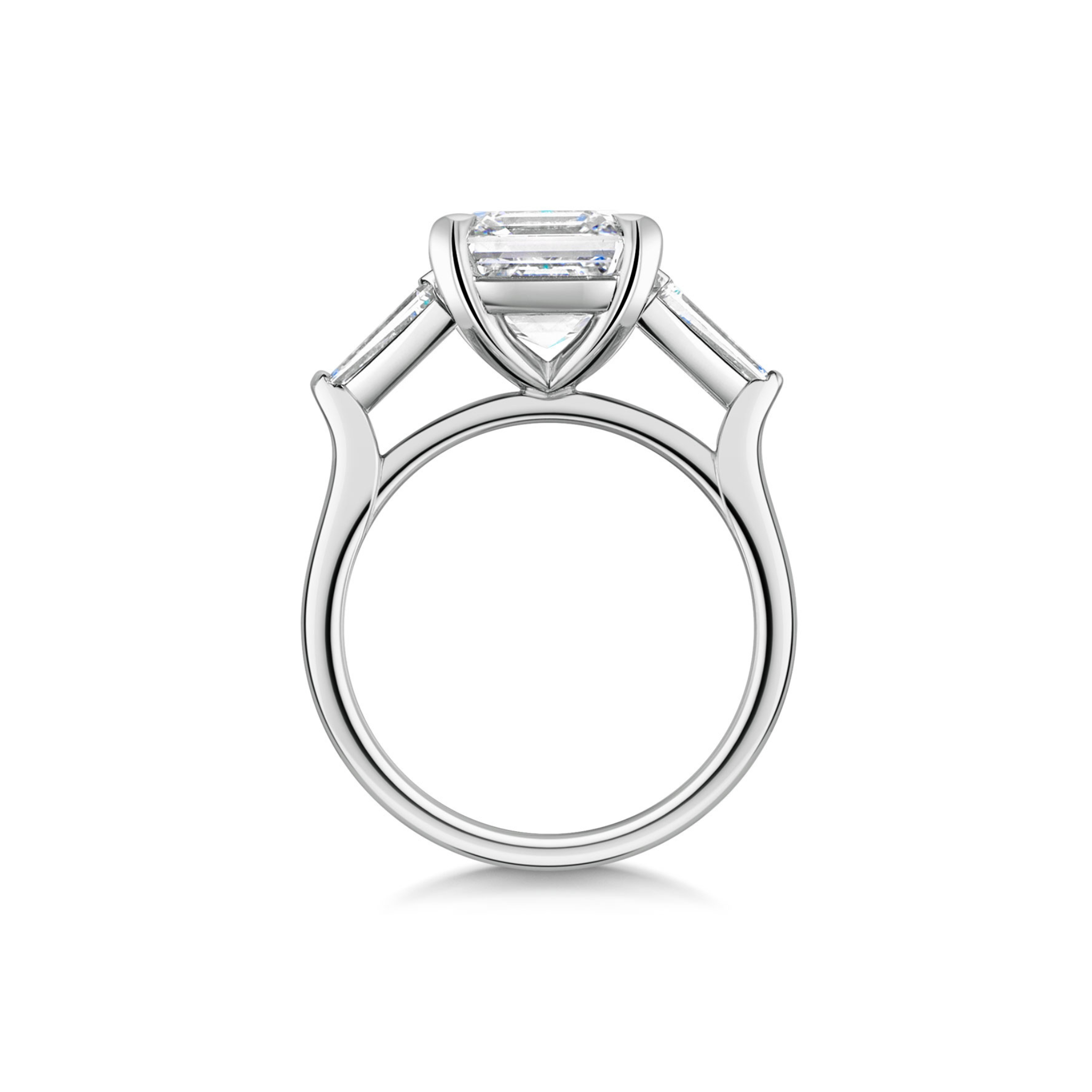 Celestine Asscher-Cut Tapered Baguette Ring 18K White Gold - Best prices for jewelry and diamonds. The best jewelry to shop in Dubai and Abu Dhabi - Dubai Tourism. Best Shopping in Dubai Mall - Fashion Avenue, Mall of Emirates, Dubai, Palm Jumeirah and UAE. Hip-hop custom jewelry and manufacturer supplier - diamond and gold wholesaler. The best place to visit in Dubai during vacation. Richie Gold & Diamond is located in Dubai Gold Souk