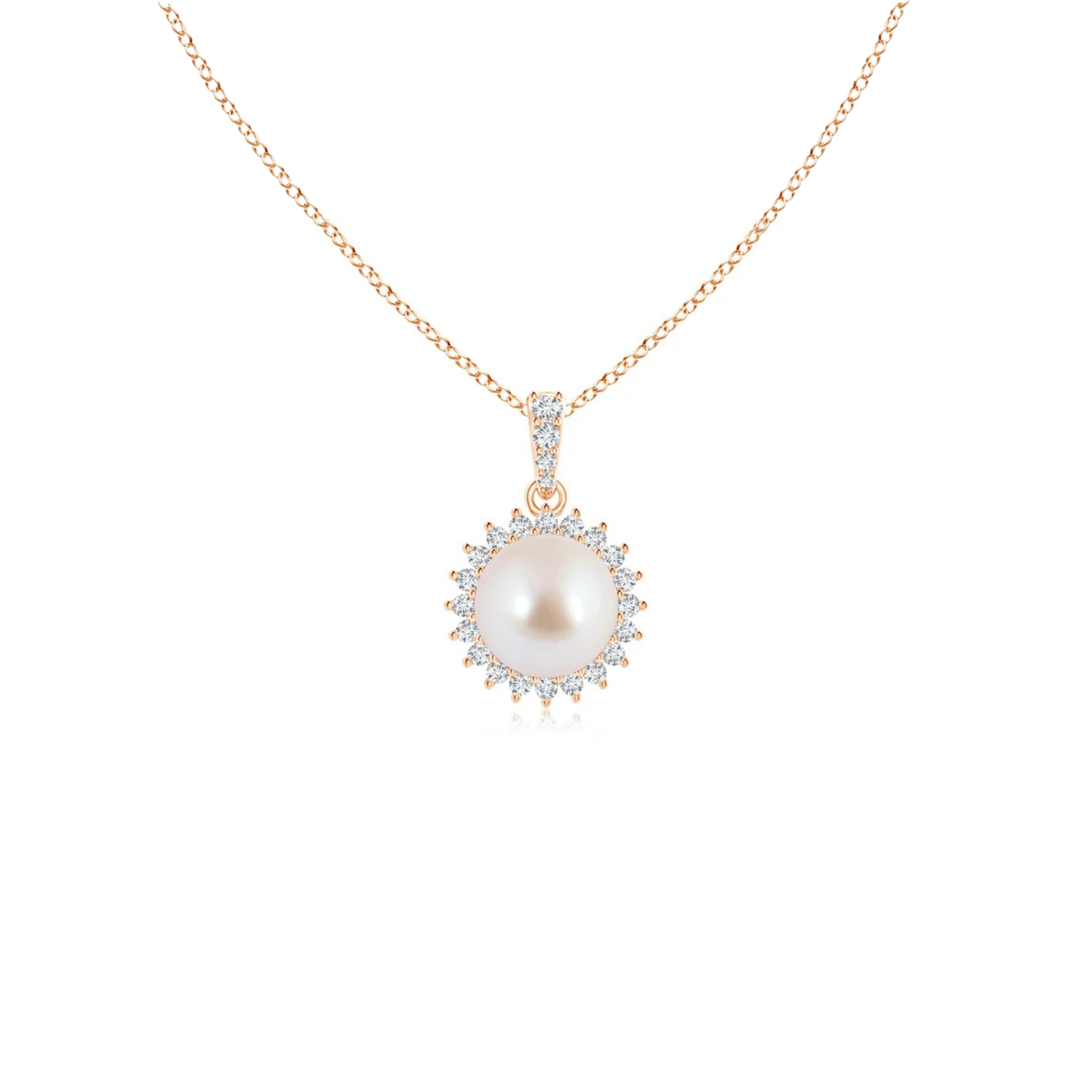 Celestique Diamond Pearl Halo Pendant 18K Rose Gold - Holiday Gifts, Gifts for Her, Gifts for wife, Bridemaids Gifts, Best Online Jewelry Store, Most Reputable Diamond Jewelry Store, Best Online Jewelry Dubai, Europe and North America. Fast Online Shipping Jewelry, Natural Diamond Jewelry, Lab Grown Diamond Jewelry, Best Birthday Gift Ideas, Best Anniversary Gift Ideas, Best Christmas Gift Idea, Best Engagement Ring Brand, Best Jewelry Brand, Christmas Shopping. 