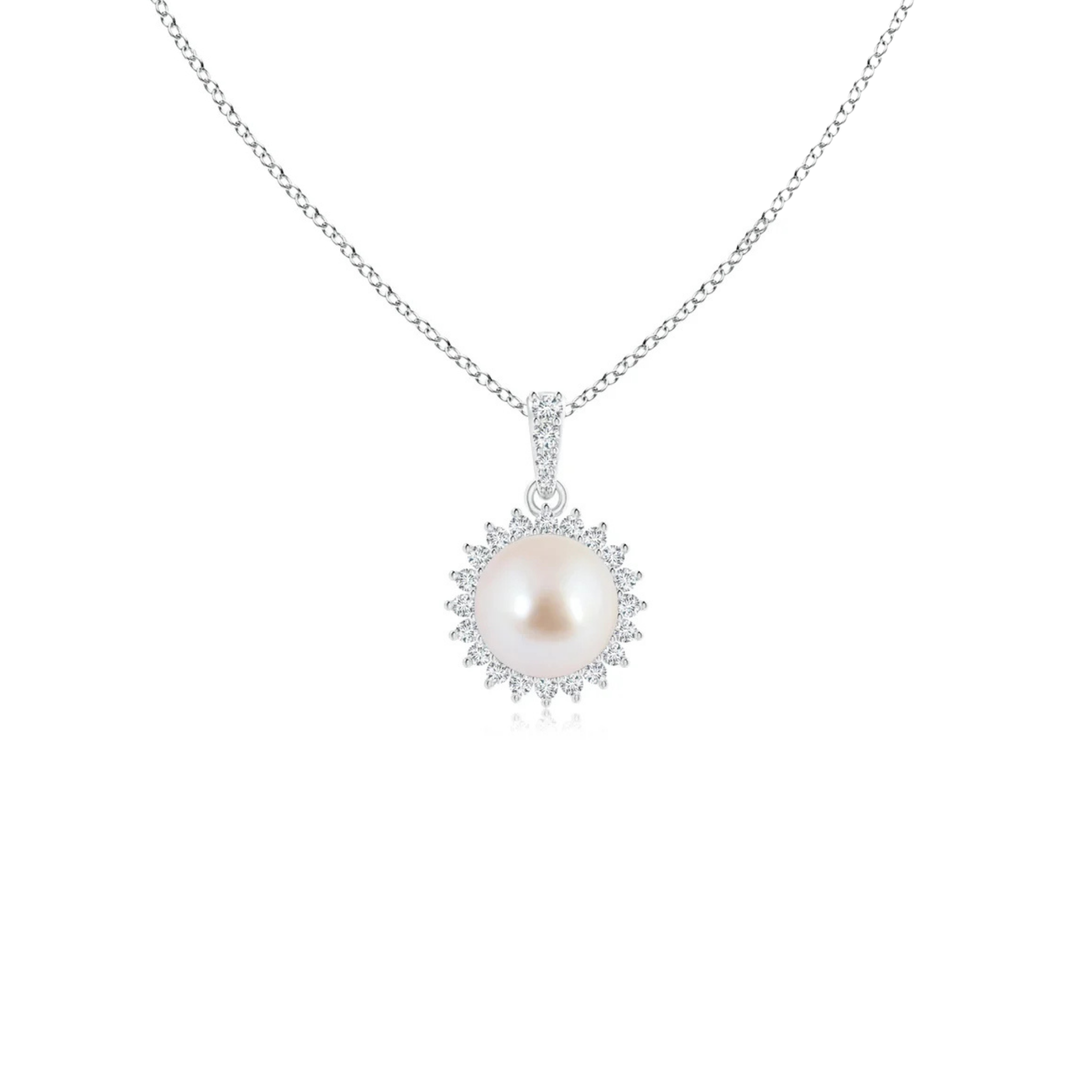 Celestique Diamond Pearl Halo Pendant 18K White Gold - Holiday Gifts, Gifts for Her, Gifts for wife, Bridemaids Gifts, Best Online Jewelry Store, Most Reputable Diamond Jewelry Store, Best Online Jewelry Dubai, Europe and North America. Fast Online Shipping Jewelry, Natural Diamond Jewelry, Lab Grown Diamond Jewelry, Best Birthday Gift Ideas, Best Anniversary Gift Ideas, Best Christmas Gift Idea, Best Engagement Ring Brand, Best Jewelry Brand, Christmas Shopping. 