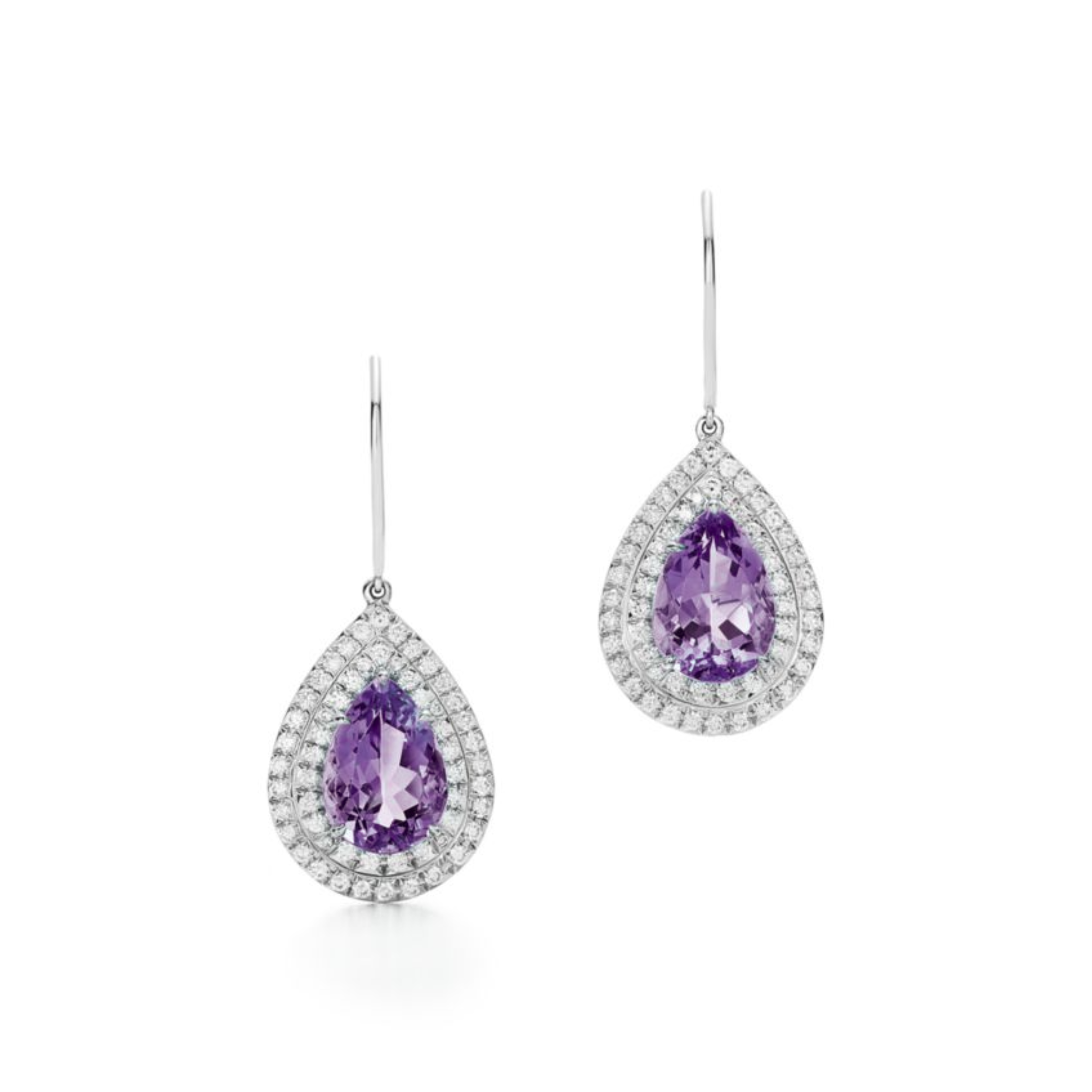 Cerys Amethyst Drop Earrings 18K White Gold - Natural Diamonds & Lab Grown Diamonds  - Best prices for jewelry and diamonds. The best jewelry to shop in Dubai and Abu Dhabi - Dubai Tourism. Best Shopping in Dubai Mall - Fashion Avenue, Mall of Emirates, Dubai, Palm Jumeirah and UAE. Hip-hop custom jewelry and manufacturer supplier - diamond and gold wholesaler. The best place to visit in Dubai during vacation. Richie Gold & Diamond is located in Dubai Gold Souk