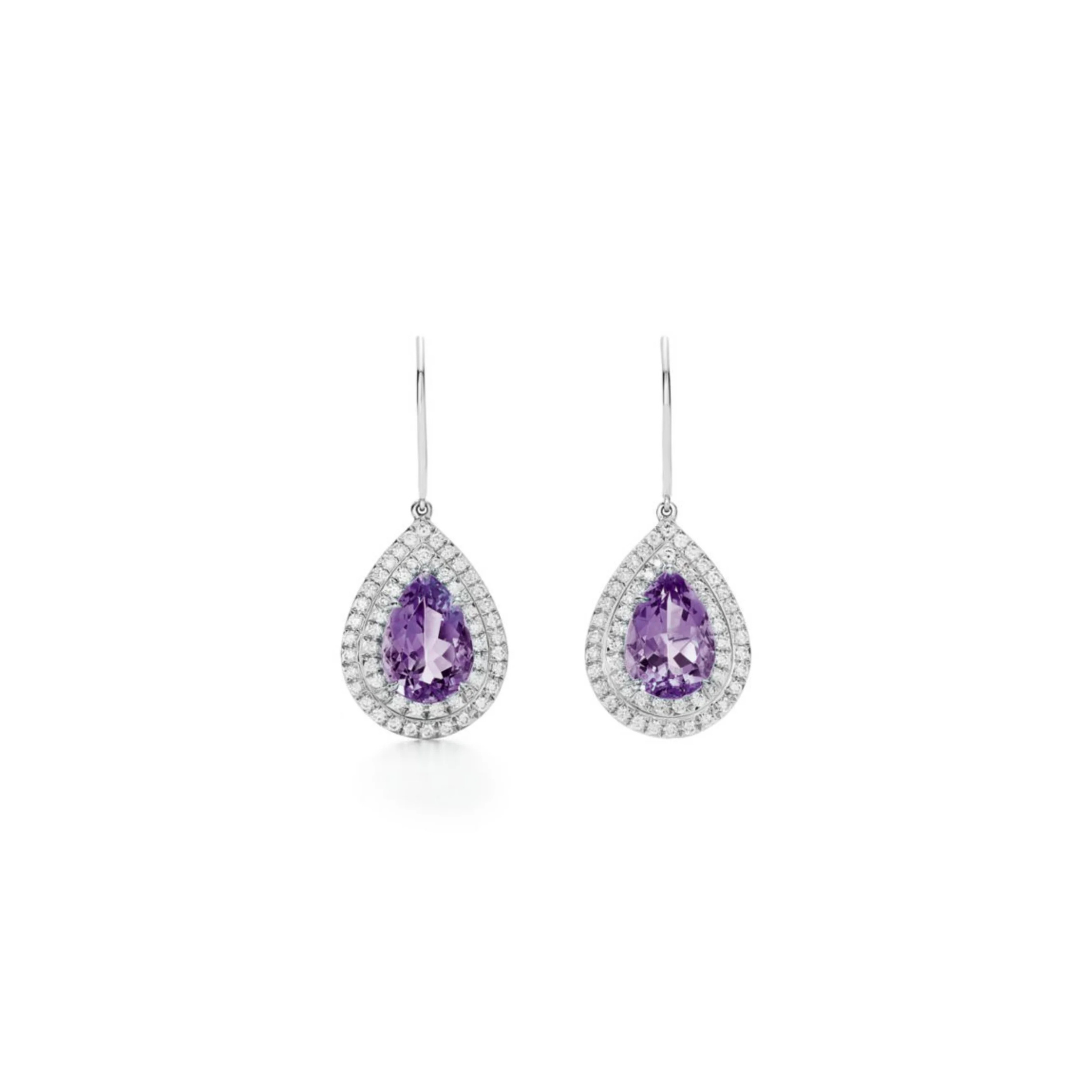 Cerys Amethyst Drop Earrings 18K White Gold - Natural Diamonds & Lab Grown Diamonds  - Best prices for jewelry and diamonds. The best jewelry to shop in Dubai and Abu Dhabi - Dubai Tourism. Best Shopping in Dubai Mall - Fashion Avenue, Mall of Emirates, Dubai, Palm Jumeirah and UAE. Hip-hop custom jewelry and manufacturer supplier - diamond and gold wholesaler. The best place to visit in Dubai during vacation. Richie Gold & Diamond is located in Dubai Gold Souk