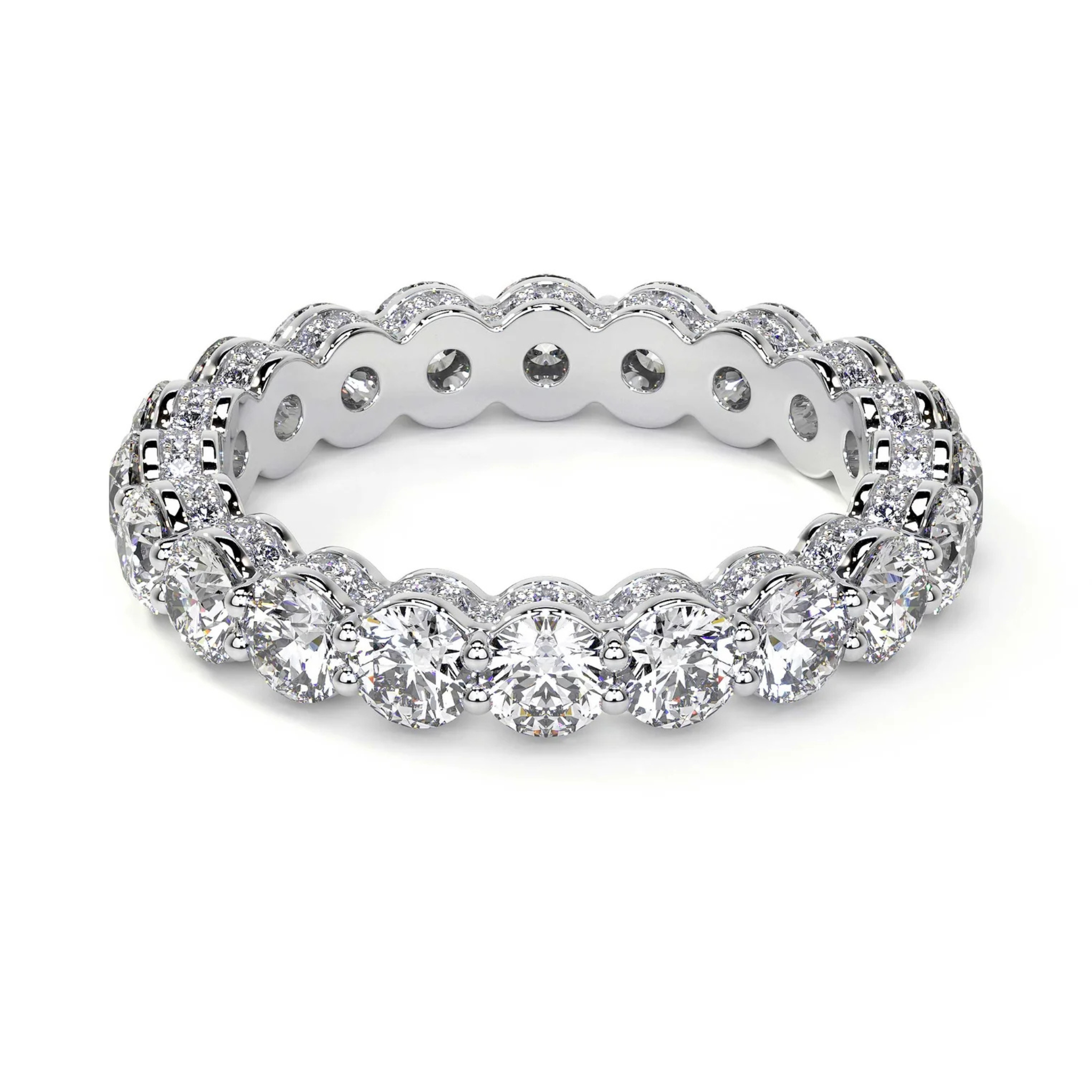 Classic Full Circle Diamond Eternity Band 18K White Gold - Natural Diamonds & Lab Grown Diamonds  - Best prices for jewelry and diamonds. The best jewelry to shop in Dubai and Abu Dhabi - Dubai Tourism. Best Shopping in Dubai Mall - Fashion Avenue, Mall of Emirates, Dubai, Palm Jumeirah and UAE. Hip-hop custom jewelry and manufacturer supplier - diamond and gold wholesaler. The best place to visit in Dubai during vacation. Richie Gold & Diamond is located in Dubai Gold Souk