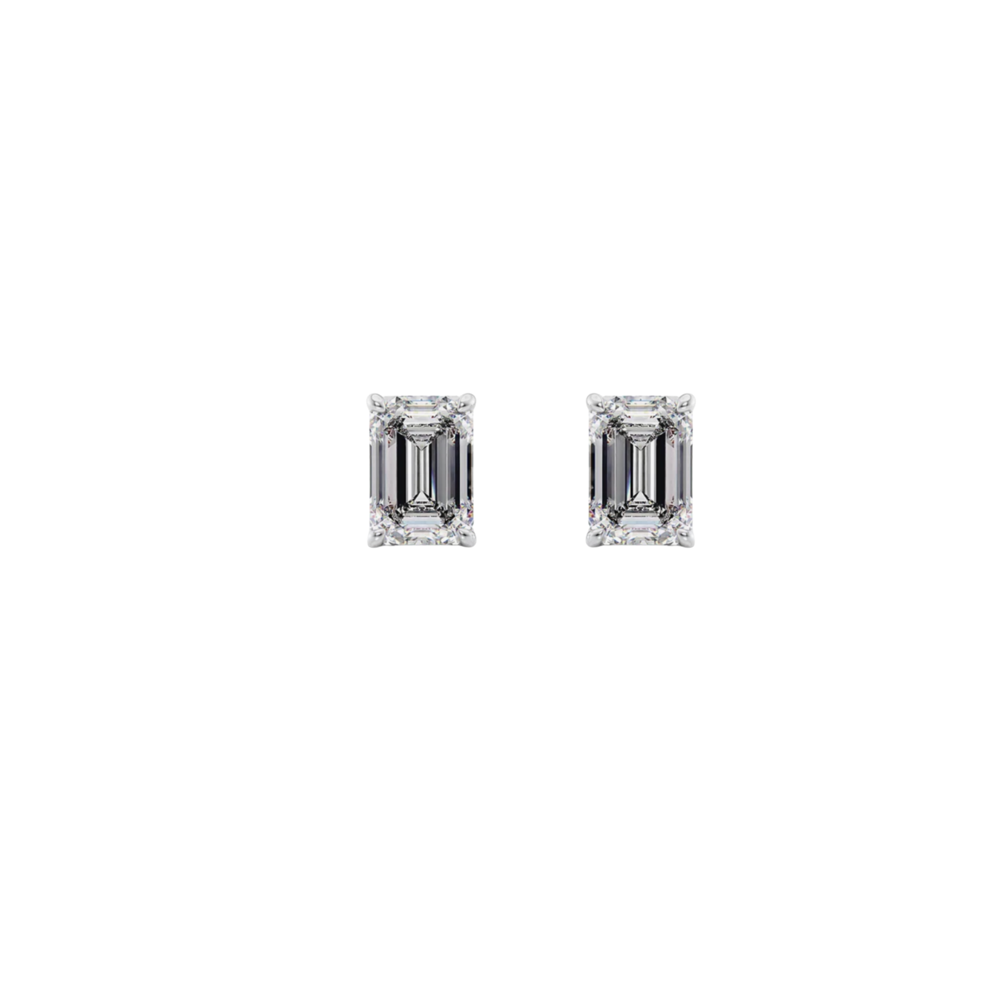 Classic Emerald-Cut Solitaire Diamond Stud Earrings 18K White Gold - Natural Diamonds & Lab Grown Diamonds - Best prices for jewelry and diamonds. The best jewelry to shop in Dubai and Abu Dhabi - Dubai Tourism. Best Shopping in Dubai Mall - Fashion Avenue, Mall of Emirates, Dubai, Palm Jumeirah and UAE. Hip-hop custom jewelry and manufacturer supplier - diamond and gold wholesaler. The best place to visit in Dubai during vacation. Richie Gold & Diamond is located in Dubai Gold Souk