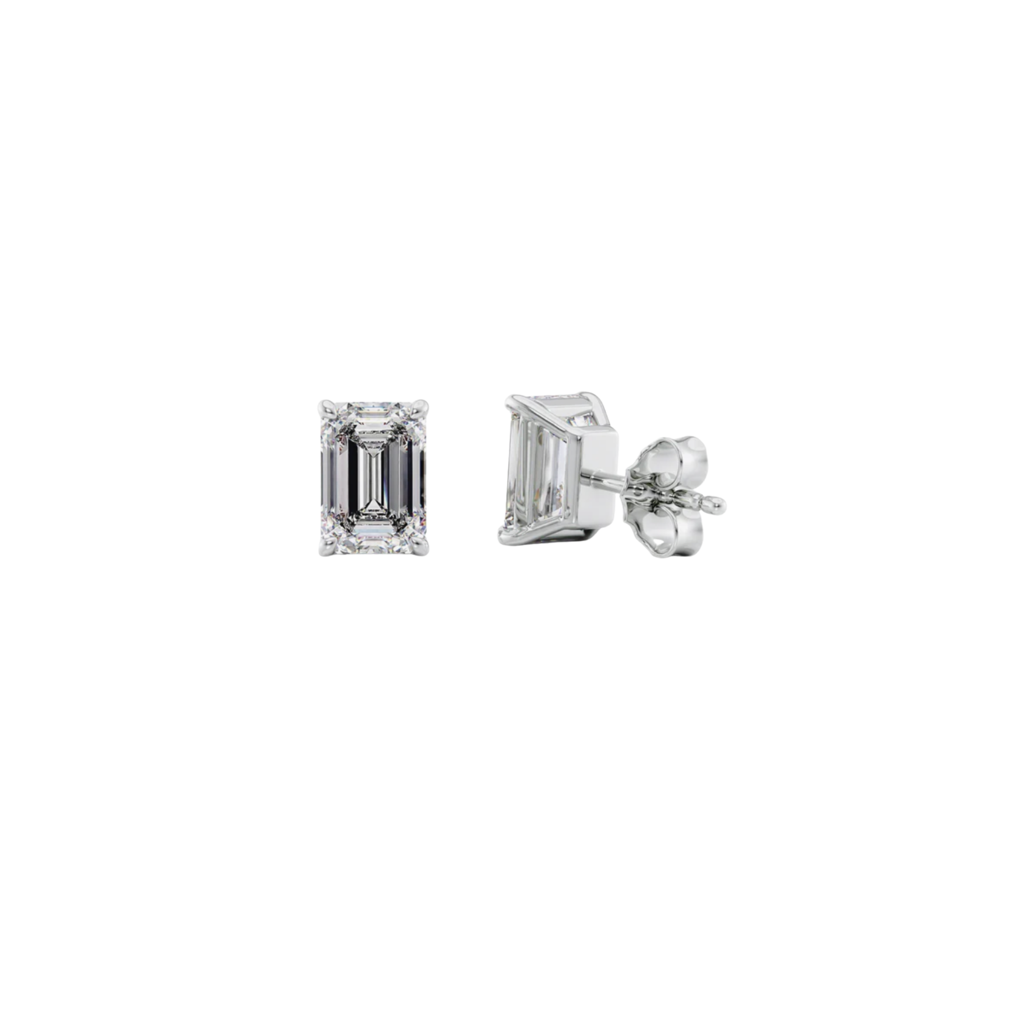 Classic Emerald-Cut Solitaire Diamond Stud Earrings 18K White Gold - Natural Diamonds & Lab Grown Diamonds - Best prices for jewelry and diamonds. The best jewelry to shop in Dubai and Abu Dhabi - Dubai Tourism. Best Shopping in Dubai Mall - Fashion Avenue, Mall of Emirates, Dubai, Palm Jumeirah and UAE. Hip-hop custom jewelry and manufacturer supplier - diamond and gold wholesaler. The best place to visit in Dubai during vacation. Richie Gold & Diamond is located in Dubai Gold Souk