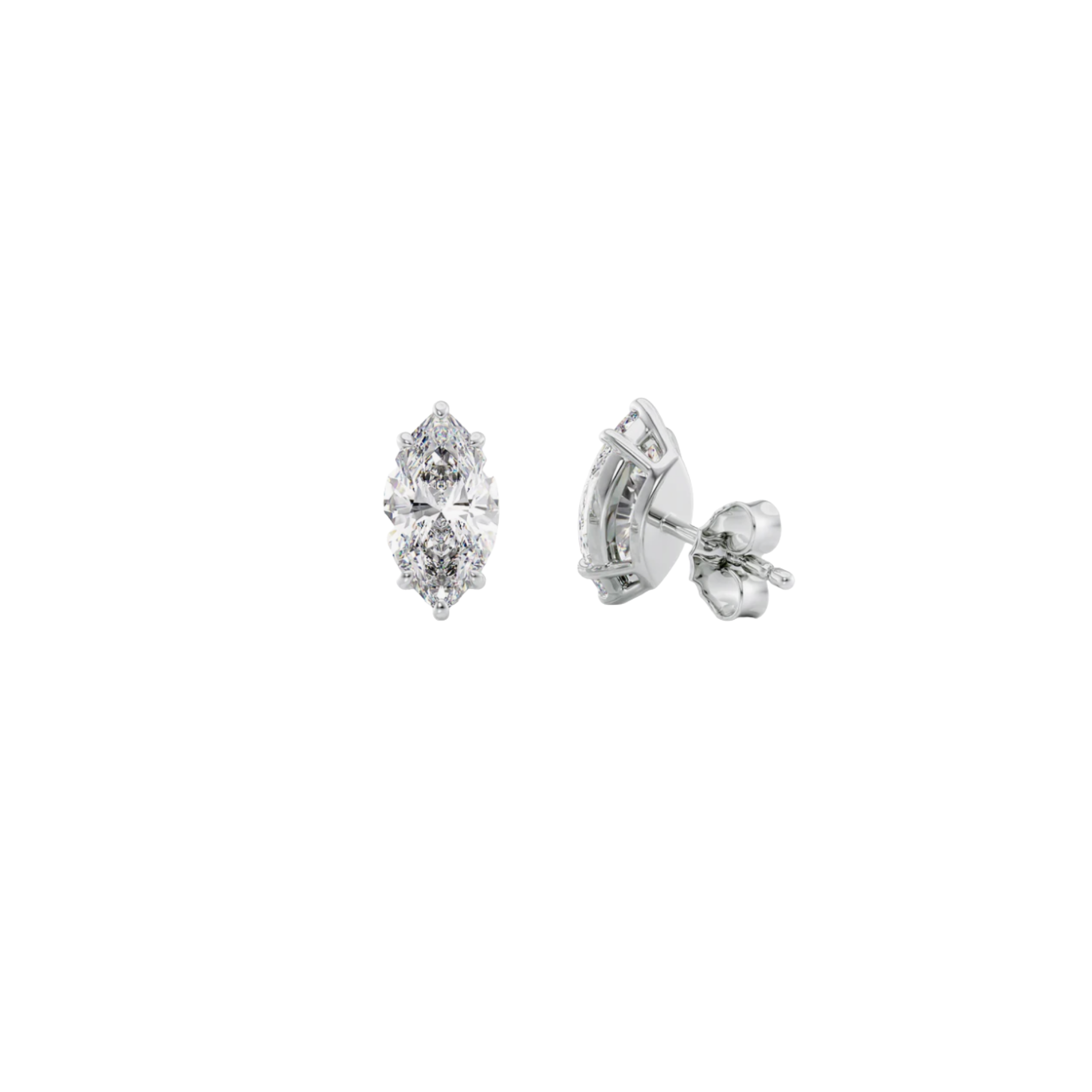 Classic Marquise-Cut Solitaire Diamond Stud Earrings 18K White Gold - Natural Diamonds & Lab Grown Diamonds - Best prices for jewelry and diamonds. The best jewelry to shop in Dubai and Abu Dhabi - Dubai Tourism. Best Shopping in Dubai Mall - Fashion Avenue, Mall of Emirates, Dubai, Palm Jumeirah and UAE. Hip-hop custom jewelry and manufacturer supplier - diamond and gold wholesaler. The best place to visit in Dubai during vacation. Richie Gold & Diamond is located in Dubai Gold Souk