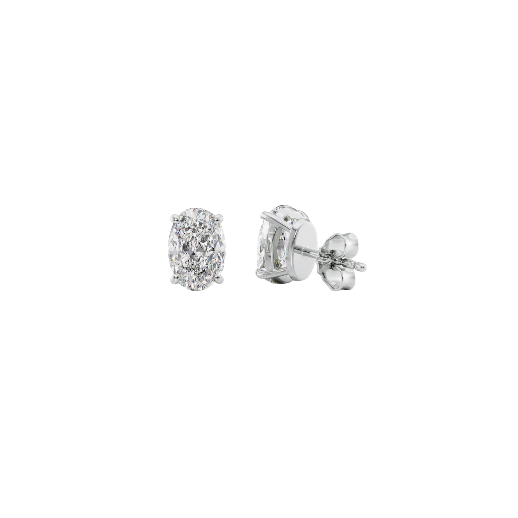 Classic Oval-Cut Solitaire Diamond Stud Earrings 18K White Gold - Natural Diamonds & Lab Grown Diamonds - Best prices for jewelry and diamonds. The best jewelry to shop in Dubai and Abu Dhabi - Dubai Tourism. Best Shopping in Dubai Mall - Fashion Avenue, Mall of Emirates, Dubai, Palm Jumeirah and UAE. Hip-hop custom jewelry and manufacturer supplier - diamond and gold wholesaler. The best place to visit in Dubai during vacation. Richie Gold & Diamond is located in Dubai Gold Souk