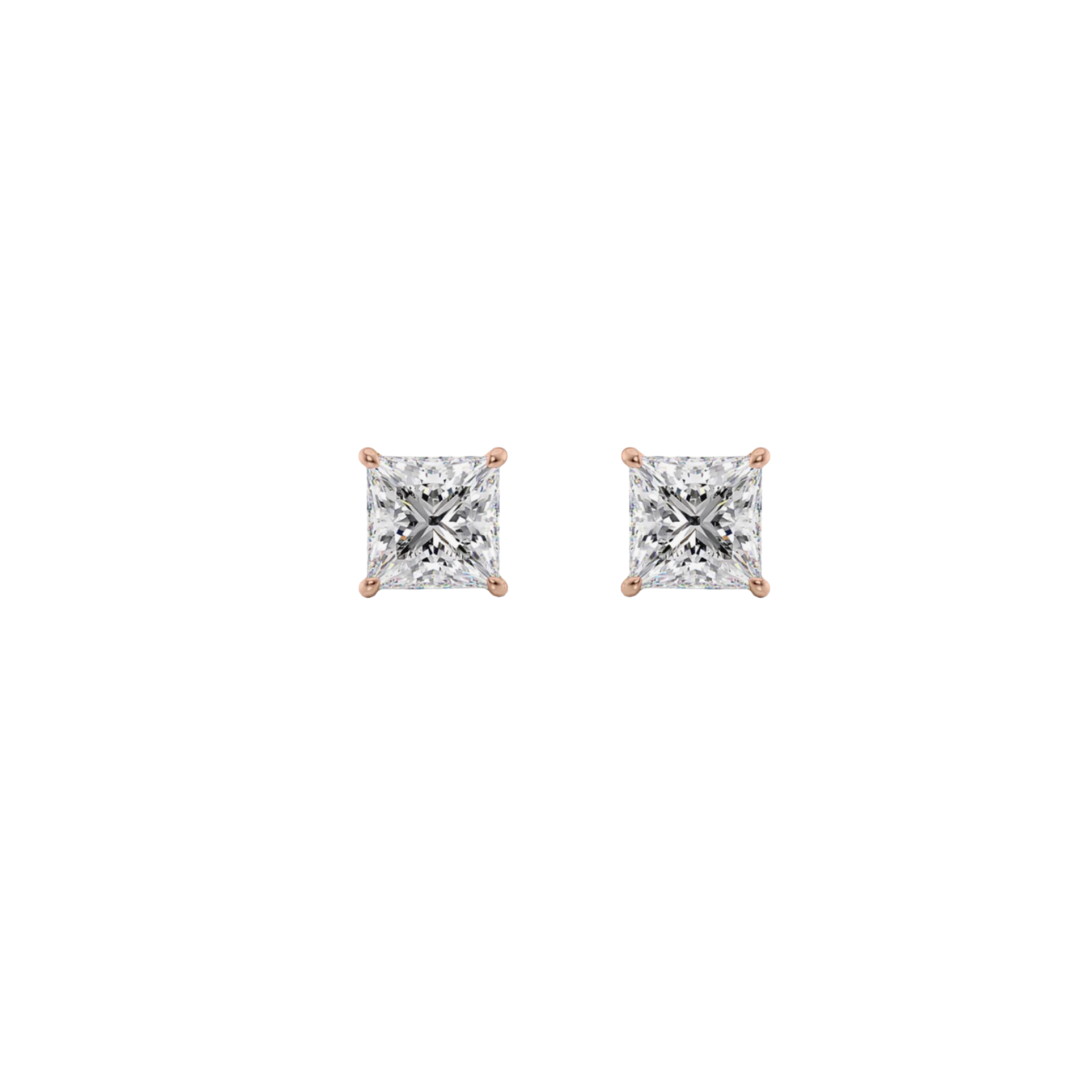 Classic Princess-Cut Solitaire Diamond Stud Earrings 18K Rose Gold - Natural Diamonds & Lab Grown Diamonds - Best prices for jewelry and diamonds. The best jewelry to shop in Dubai and Abu Dhabi - Dubai Tourism. Best Shopping in Dubai Mall - Fashion Avenue, Mall of Emirates, Dubai, Palm Jumeirah and UAE. Hip-hop custom jewelry and manufacturer supplier - diamond and gold wholesaler. The best place to visit in Dubai during vacation. Richie Gold & Diamond is located in Dubai Gold Souk