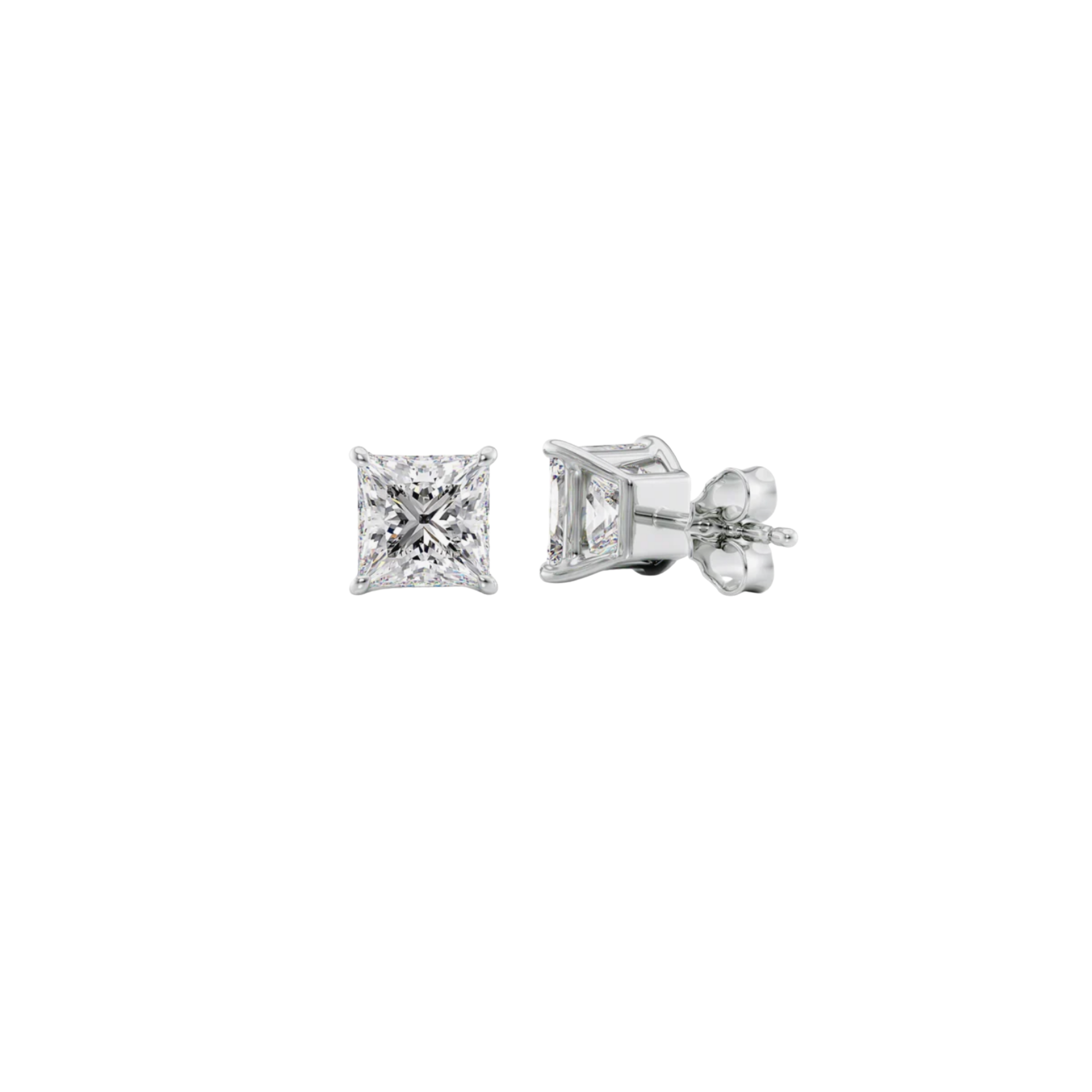 Classic Princess-Cut Solitaire Diamond Stud Earrings 18K White Gold - Natural Diamonds & Lab Grown Diamonds - Best prices for jewelry and diamonds. The best jewelry to shop in Dubai and Abu Dhabi - Dubai Tourism. Best Shopping in Dubai Mall - Fashion Avenue, Mall of Emirates, Dubai, Palm Jumeirah and UAE. Hip-hop custom jewelry and manufacturer supplier - diamond and gold wholesaler. The best place to visit in Dubai during vacation. Richie Gold & Diamond is located in Dubai Gold Souk