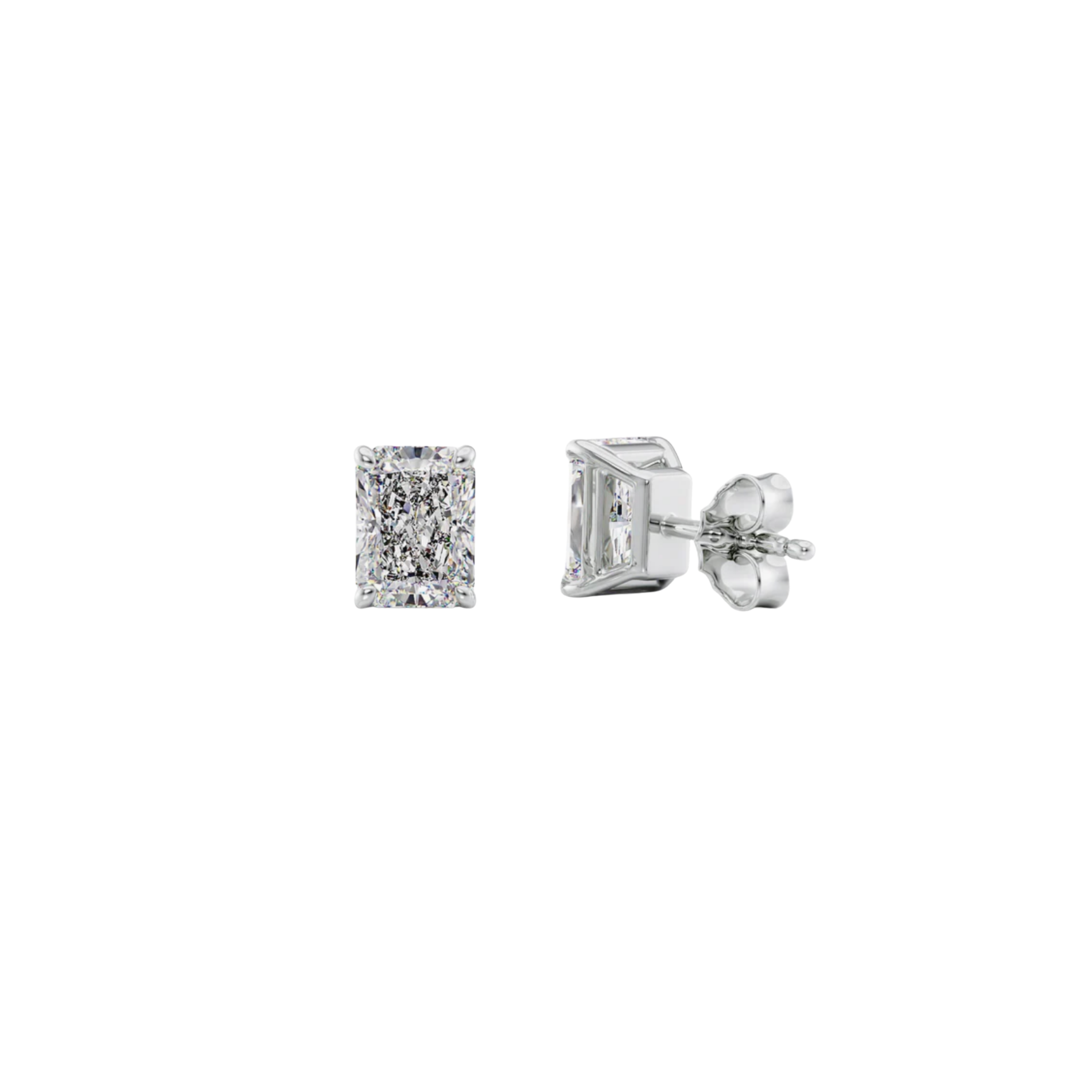 Classic Radiant-Cut Solitaire Diamond Stud Earrings 18K White Gold - Natural Diamonds & Lab Grown Diamonds - Best prices for jewelry and diamonds. The best jewelry to shop in Dubai and Abu Dhabi - Dubai Tourism. Best Shopping in Dubai Mall - Fashion Avenue, Mall of Emirates, Dubai, Palm Jumeirah and UAE. Hip-hop custom jewelry and manufacturer supplier - diamond and gold wholesaler. The best place to visit in Dubai during vacation. Richie Gold & Diamond is located in Dubai Gold Souk