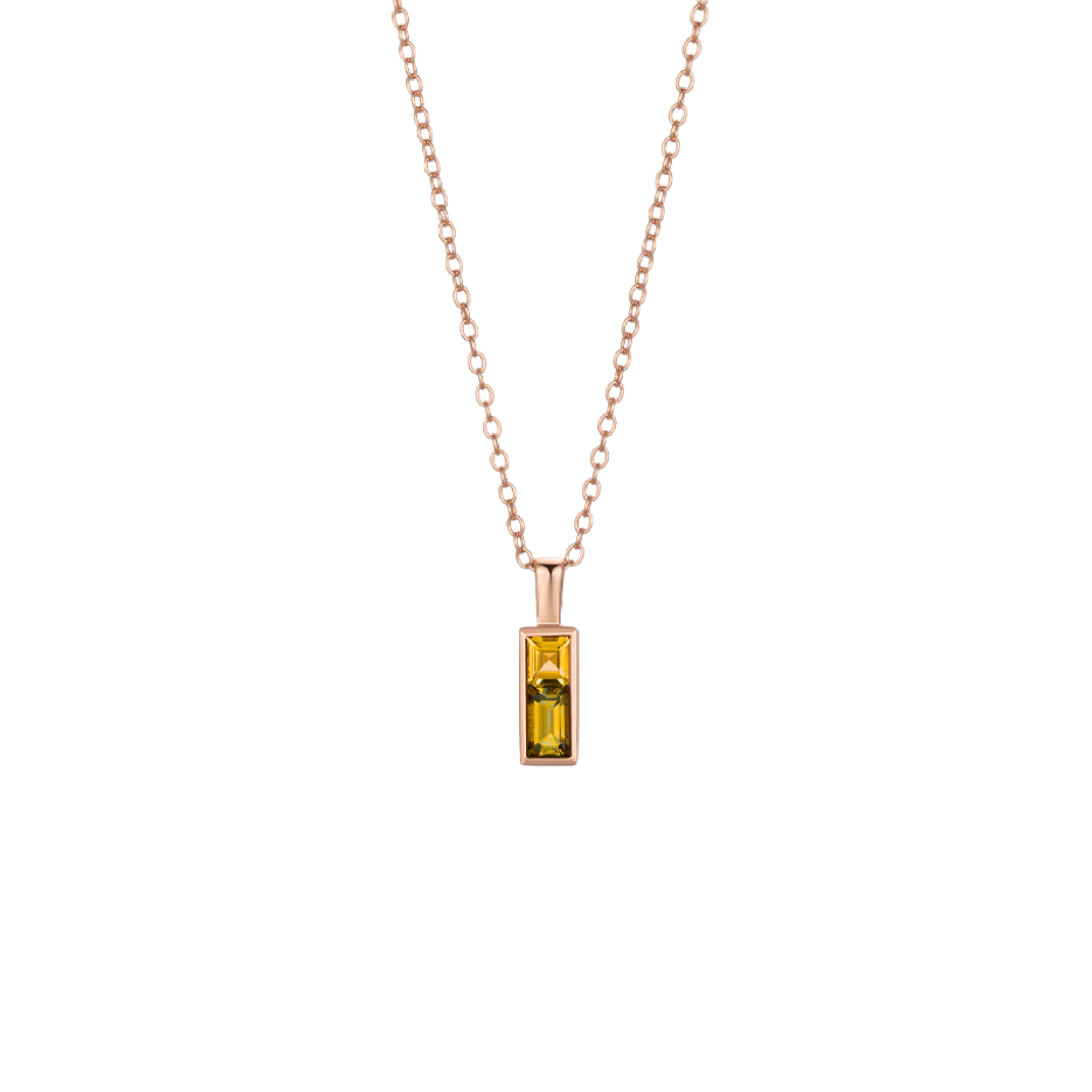 Dalia Yellow Sapphire Bezel Pendant 18K Rose Gold - Natural Diamonds & Lab Grown Diamonds  - Aarna - Canadian Jewelry Brand - Canadian Online Jewelry
