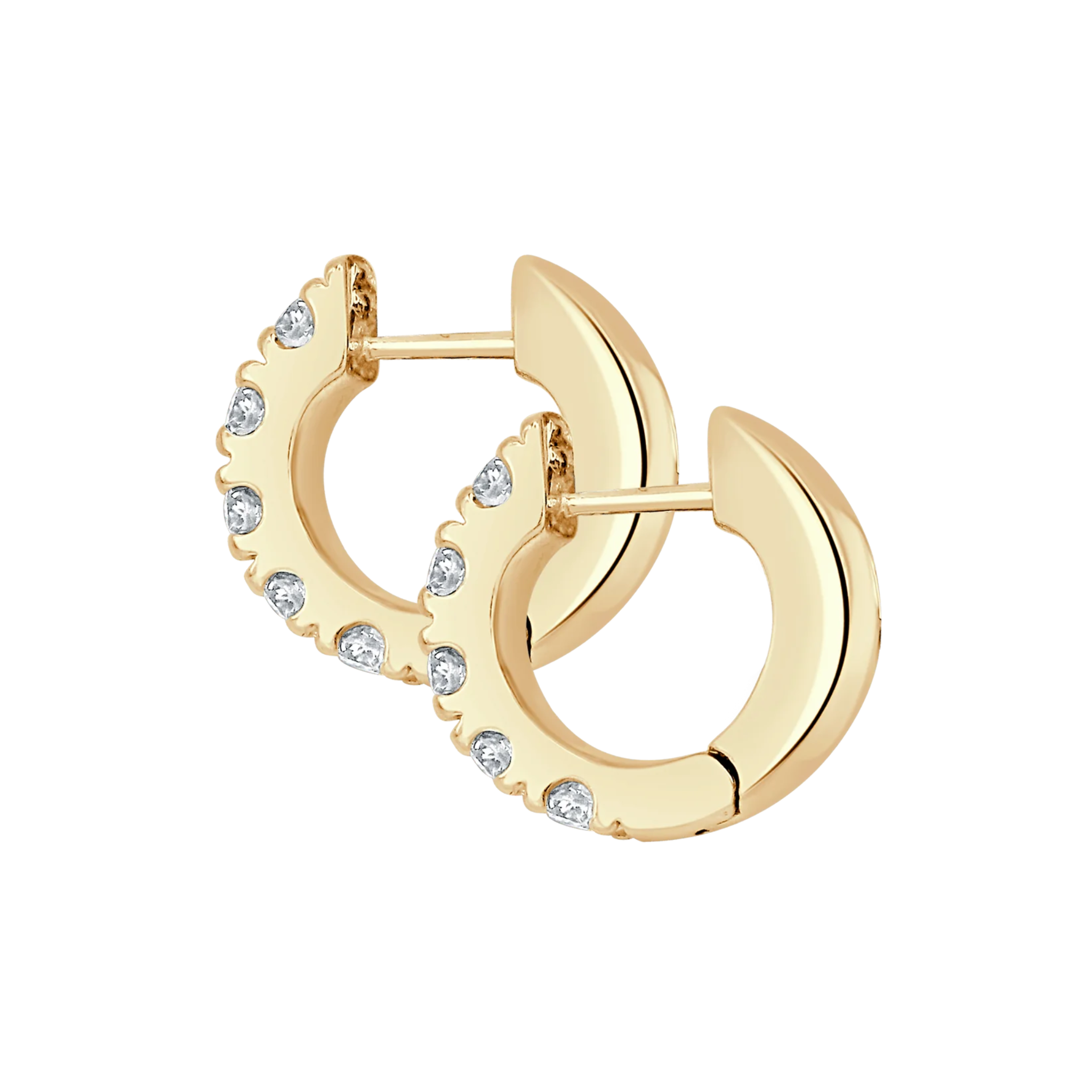 Elandra 5-Diamond Huggie Earrings 18K Gold - Natural Diamonds & Lab Grown Diamonds  - Best prices for jewelry and diamonds. The best jewelry to shop in Dubai and Abu Dhabi - Dubai Tourism. Best Shopping in Dubai Mall - Fashion Avenue, Mall of Emirates, Dubai, Palm Jumeirah and UAE. Hip-hop custom jewelry and manufacturer supplier - diamond and gold wholesaler. The best place to visit in Dubai during vacation. Richie Gold & Diamond is located in Dubai Gold Souk