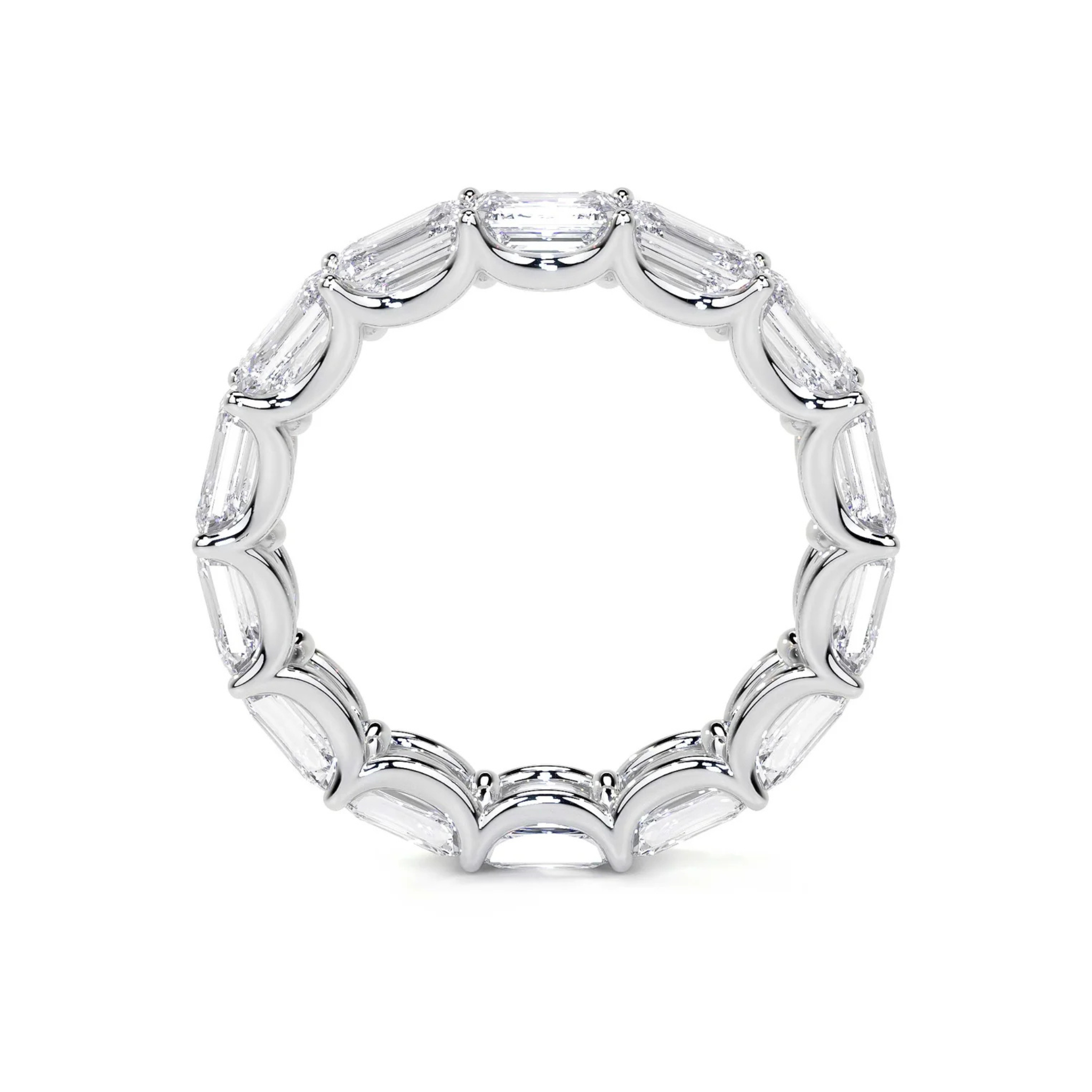 Elanora Emerald-Cut Diamond Eternity Band 18K White Gold - Natural Diamonds & Lab Grown Diamonds  - Best prices for jewelry and diamonds. The best jewelry to shop in Dubai and Abu Dhabi - Dubai Tourism. Best Shopping in Dubai Mall - Fashion Avenue, Mall of Emirates, Dubai, Palm Jumeirah and UAE. Hip-hop custom jewelry and manufacturer supplier - diamond and gold wholesaler. The best place to visit in Dubai during vacation. Richie Gold & Diamond is located in Dubai Gold Souk