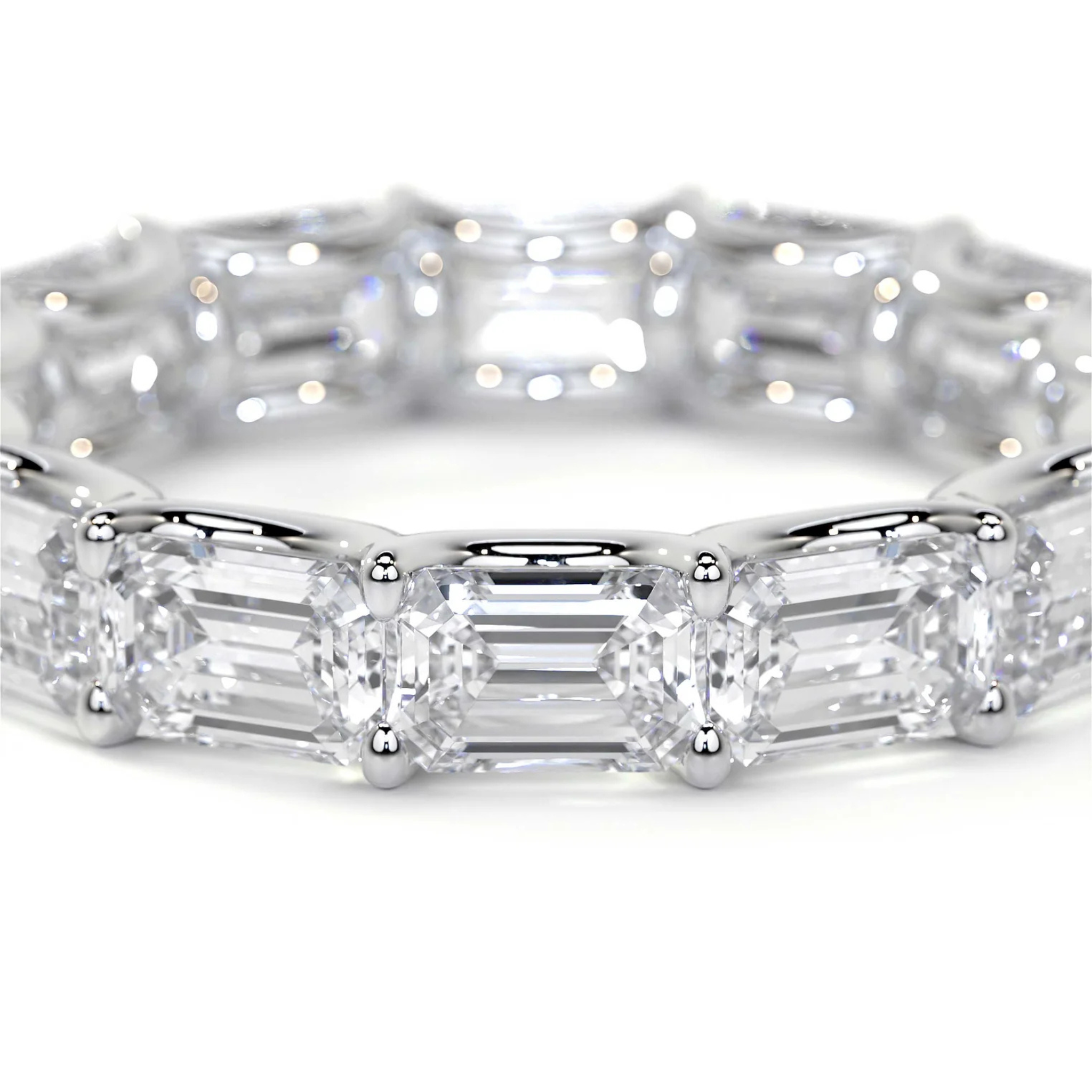 Elanora Emerald-Cut Diamond Eternity Band 18K White Gold - Natural Diamonds & Lab Grown Diamonds  - Best prices for jewelry and diamonds. The best jewelry to shop in Dubai and Abu Dhabi - Dubai Tourism. Best Shopping in Dubai Mall - Fashion Avenue, Mall of Emirates, Dubai, Palm Jumeirah and UAE. Hip-hop custom jewelry and manufacturer supplier - diamond and gold wholesaler. The best place to visit in Dubai during vacation. Richie Gold & Diamond is located in Dubai Gold Souk