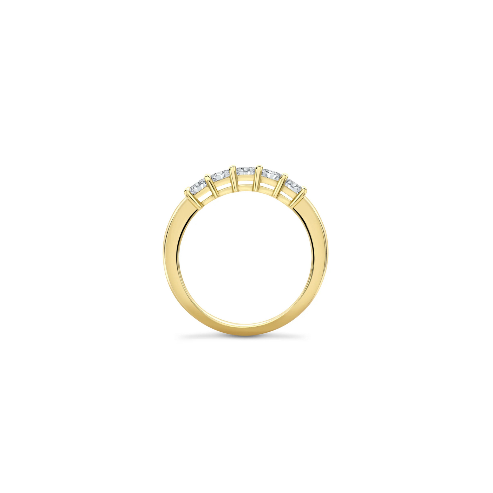 Elara Five-Stone Emerald Cut Diamond Band in 18K Gold - Natural diamond and lab grown diamond engagement rings and wedding bands at unbeatable prices. Best bridal jewelry collections in Dubai and Abu Dhabi, featuring custom-made rings, timeless solitaires, and luxury wedding sets. Richie Gold & Diamond in the heart of Dubai Gold Souk — your trusted destination for engagement rings, wedding bands, and fine jewelry in the UAE, Dubai Mall, Fashion Avenue, Mall of the Emirates, and Palm Jumeirah.